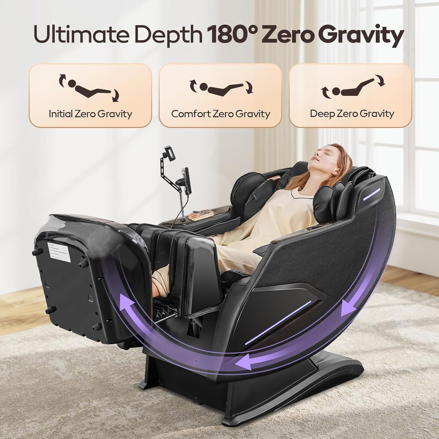 4D Full Body Massage Chair - Zero Gravity SL-Track Shiatsu Recliner with Core Heating & 20 Techniques | Deep Yoga Stretch & Foot Rollers