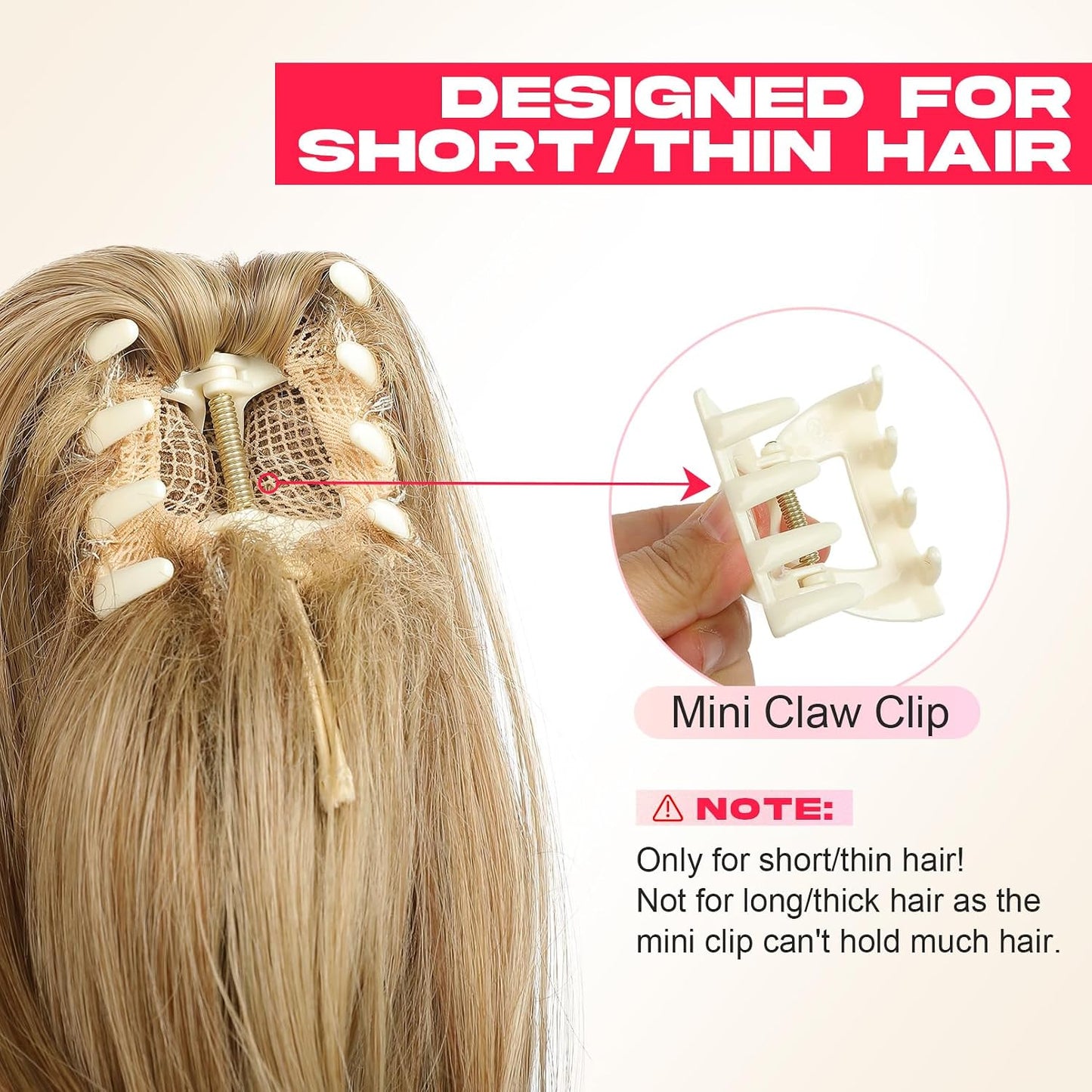 Ponytail Extension - 12" Claw Clip In Natural Wave Hair Piece for Women | Light Blonde
