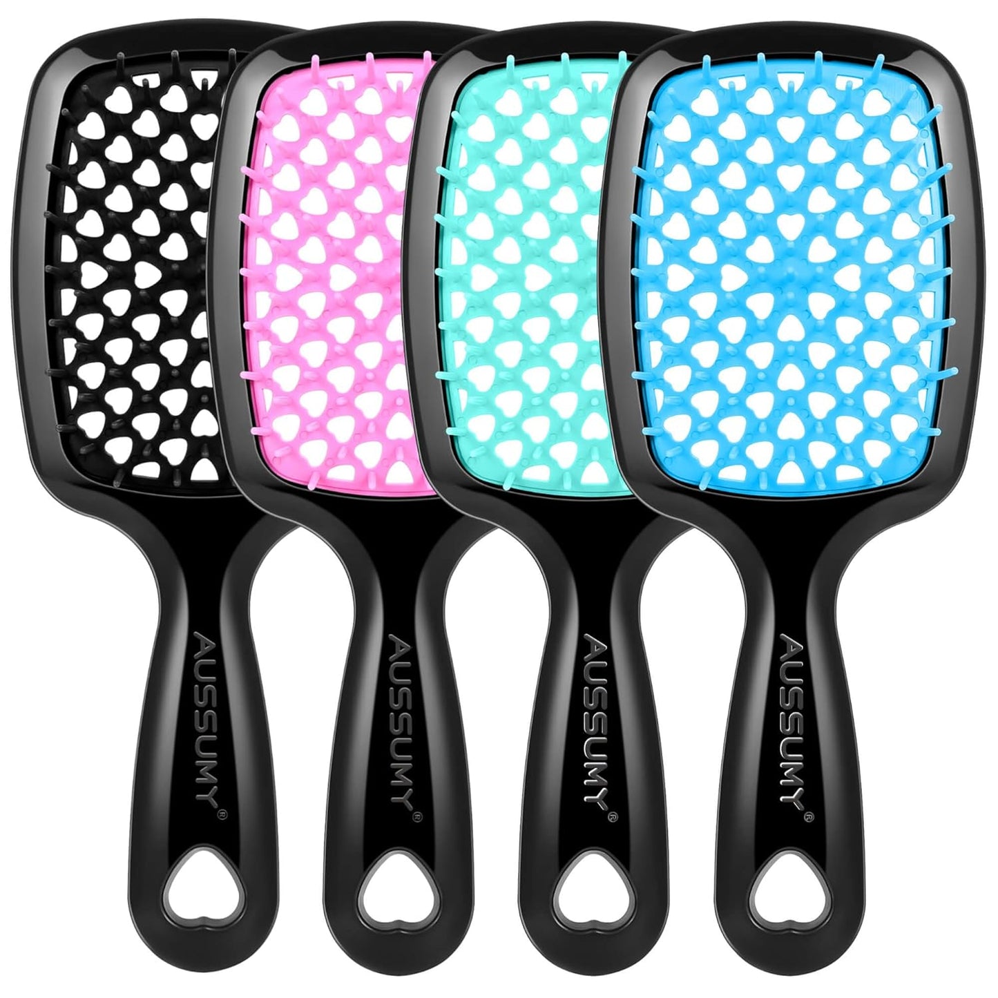 Vented Detangling Hair Brush Set - Soft Bristles for Effortless Tangle-Free Styling | Ideal for Curly, Straight, Wet, Dry Hair - Magenta - 2 Pack