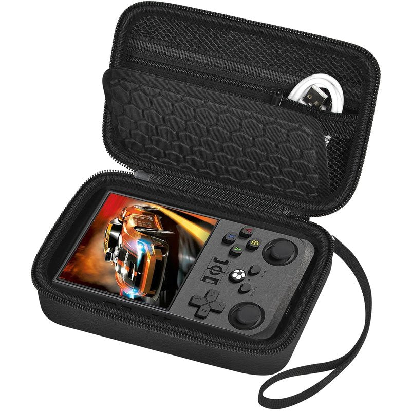 casmilee Retro Gaming Console Case for R36MAX Game Consoles, Handheld Gameboy Video Emulator Storage Holder Organizer, Portable Carrying Bag for USB Cables, SD Cards and Batteries (Box Only)
