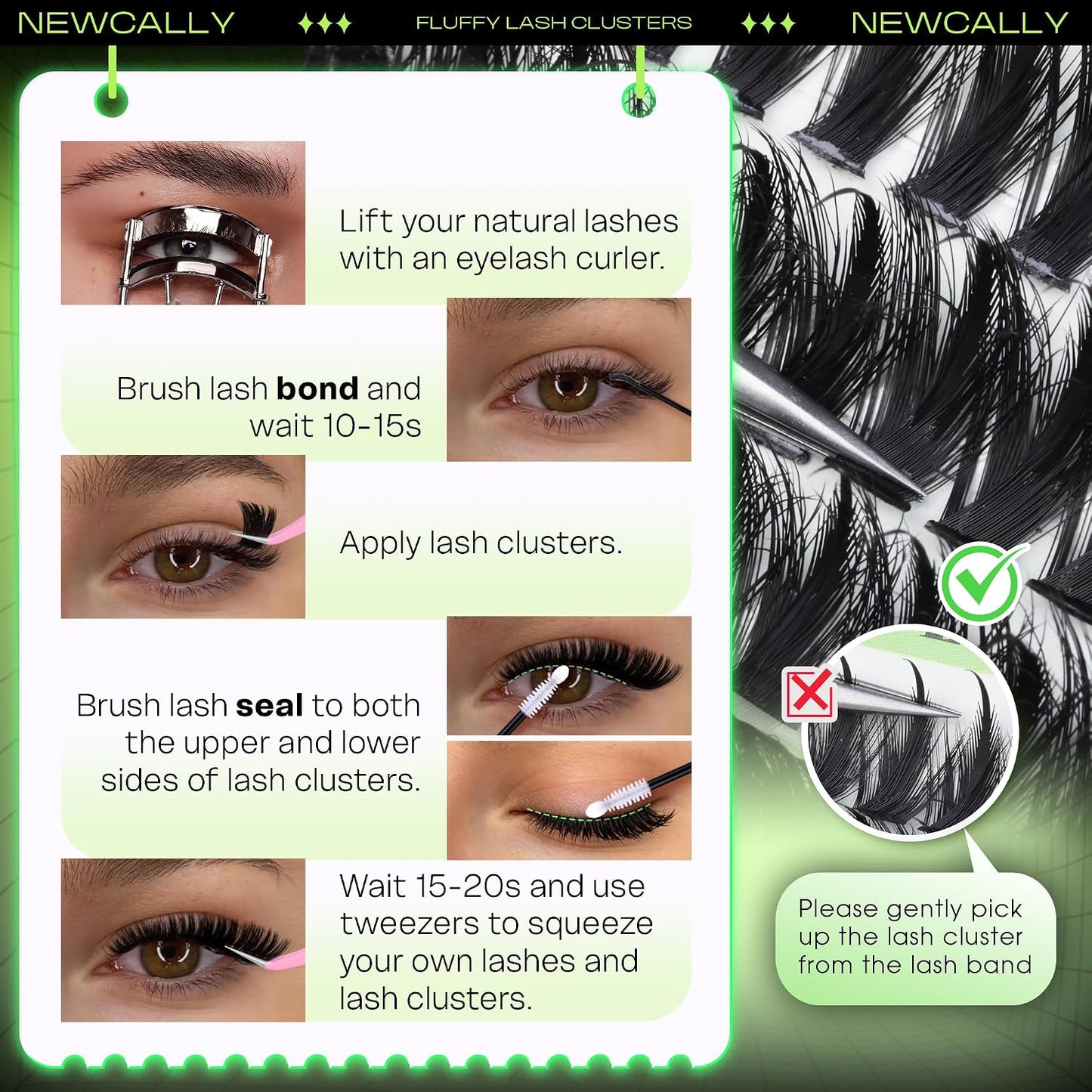 Lash Clusters - Spiky Manga Eyelash Extensions | Fluffy D-Curl Wispy 10-18MM Volume Lashes