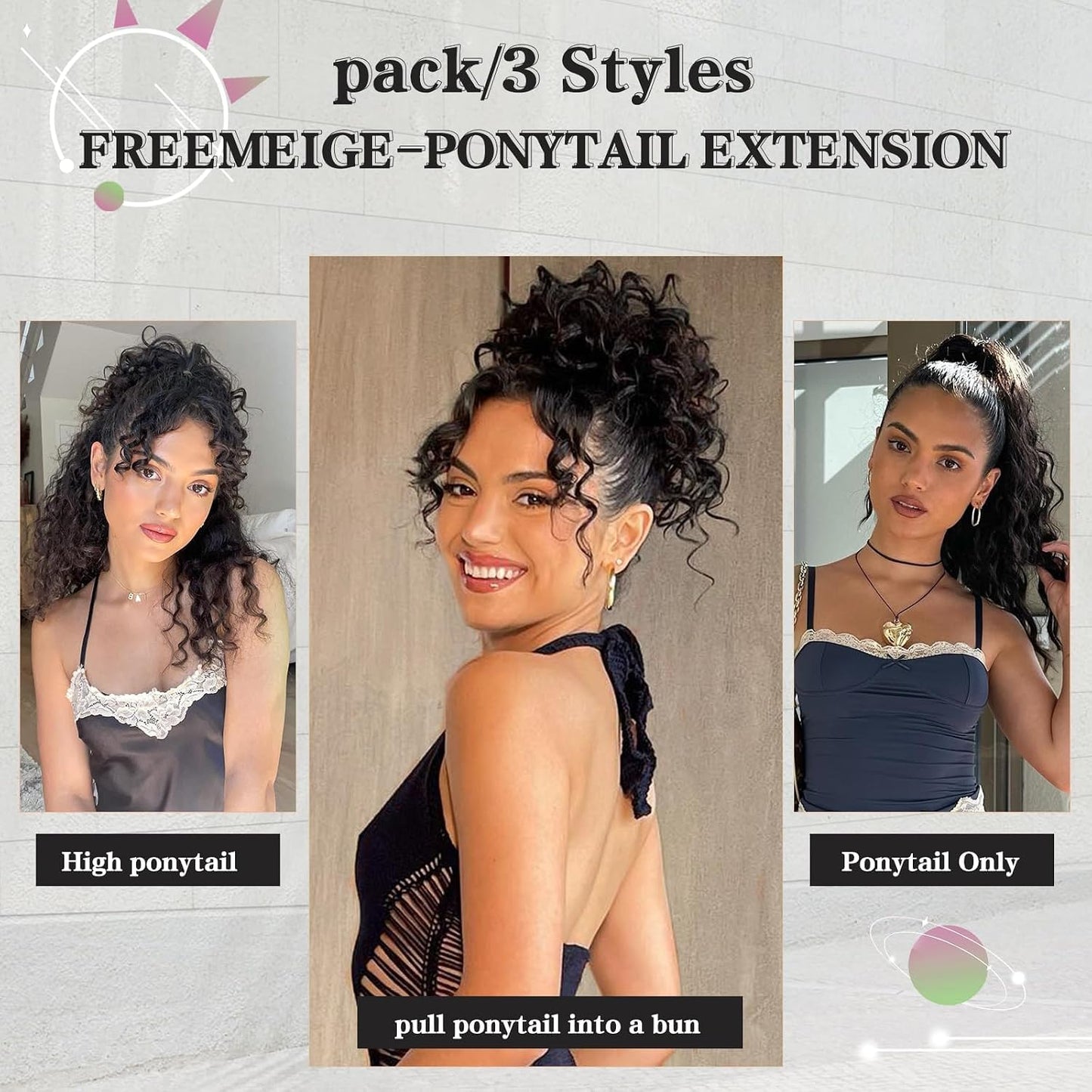 Curly Ponytail Extension - 20 Inch Drawstring Hairpiece for Black Women | Synthetic Long Wavy Style