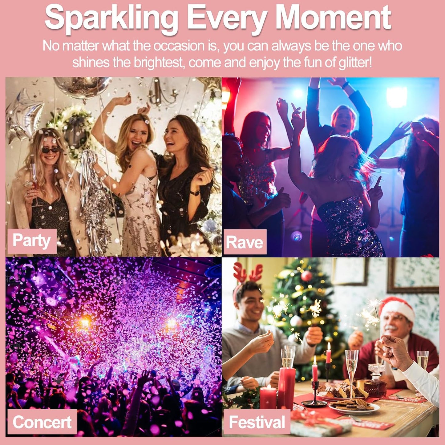 Holographic Silver Body Glitter Spray - 200ML Long-Lasting Shimmer for Hair, Clothes & Festivals | Rave Makeup Accessory