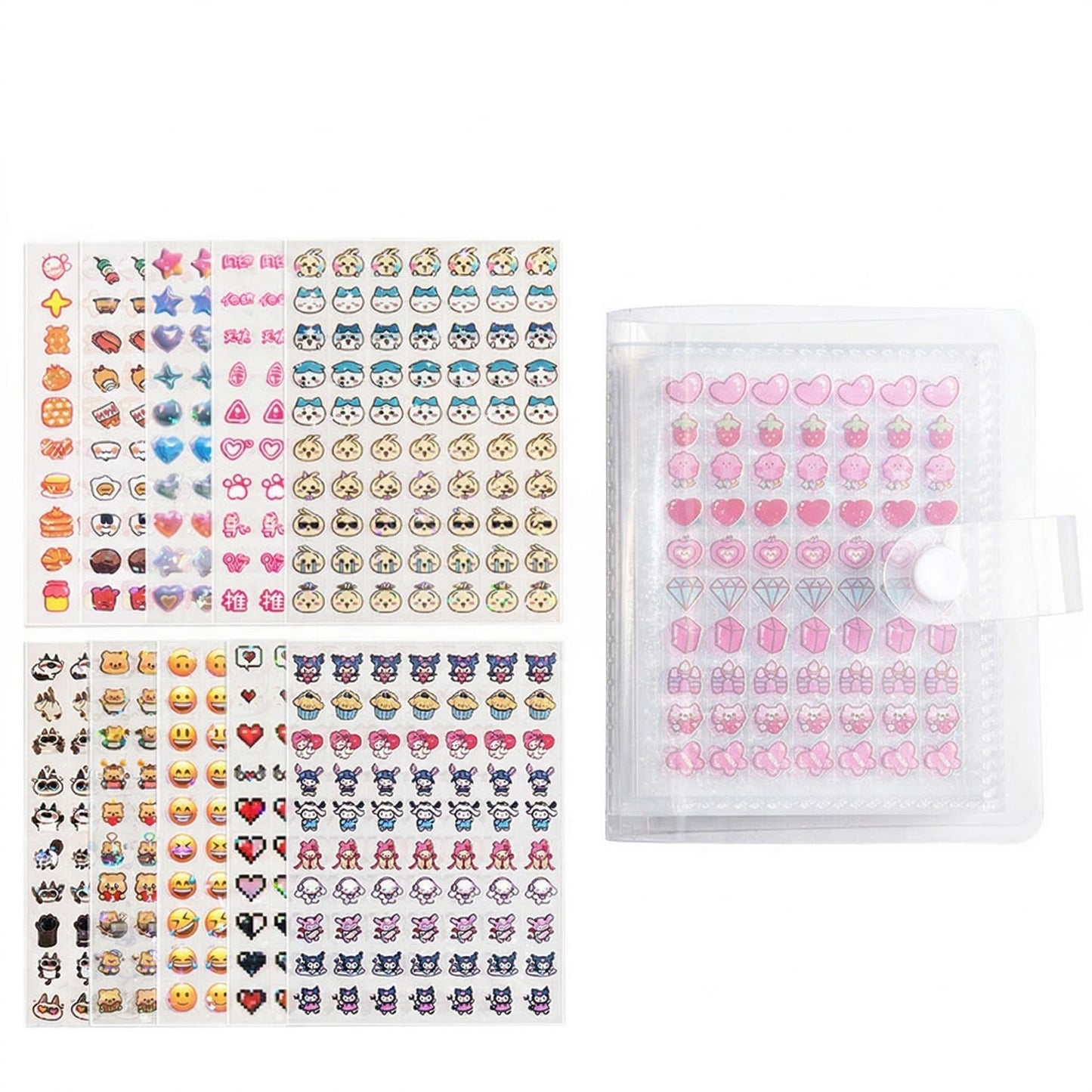 Small Stickers, 2400pcs 30 Sheets Scrapbooking Supplies, Miniature Tiny Stickers with Storage Book Cute Mini Sticker Sheets DIY Sticker Faces for Girls Art Craft Gooka Journaling Decoration