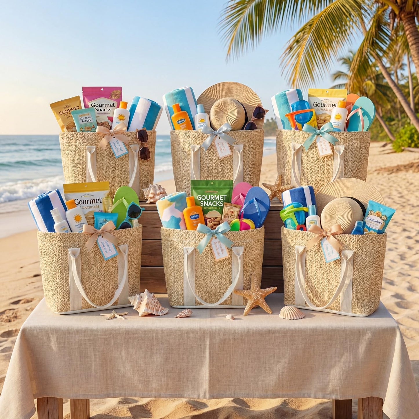 Paterr 6 Pcs Mini Beach Straw Bags for Bachelorette Favors Burlap Tote Bag with Handle for Bridesmaid Bridal Shower Gifts (S,White)