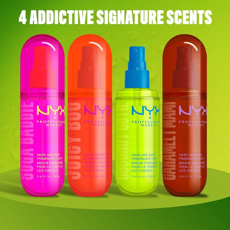 NYX Fat Oil Fragrance Mist Perfume - Caramelt Mami | Long-Lasting Caramel Scented Hair & Body Spray, 2.7 fl oz