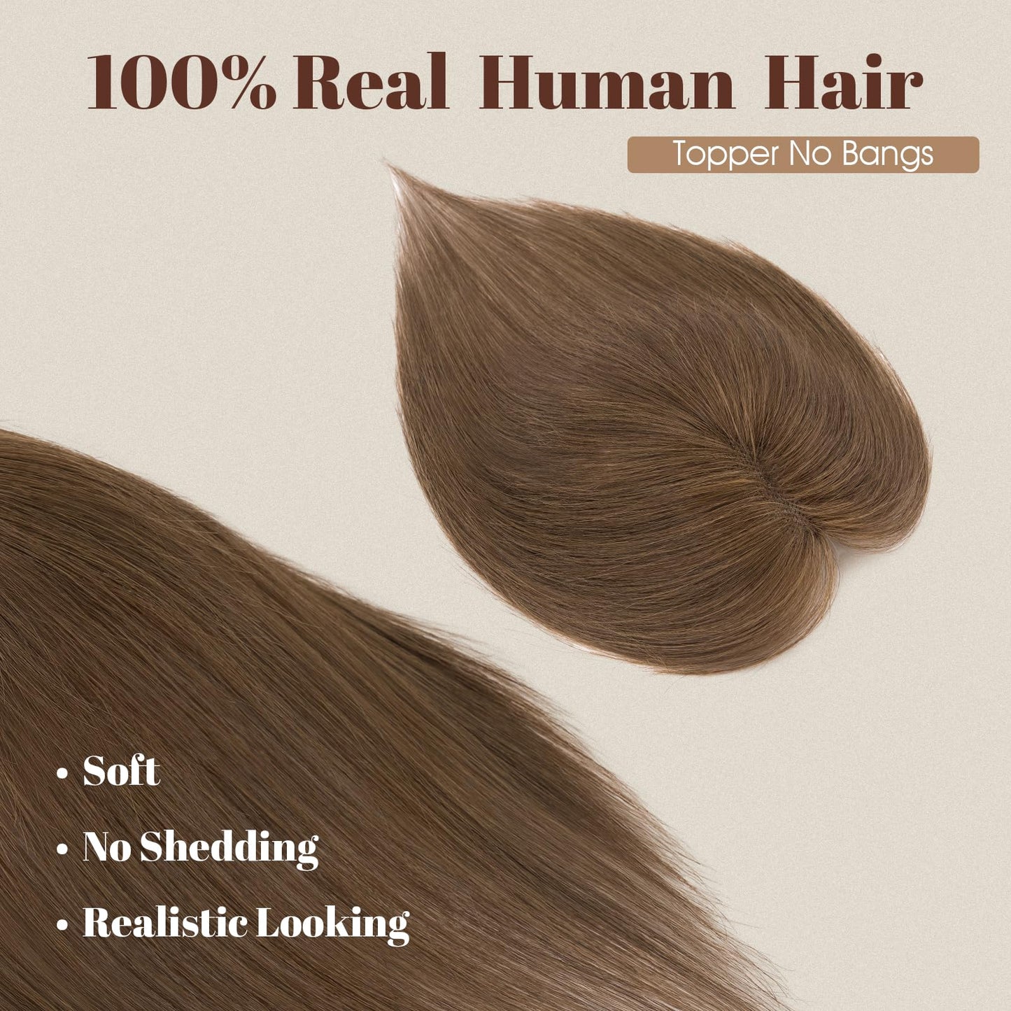 Rich Choices Hair Toppers Real Human Hair for Women 100% Human Remy Toppers With Side Bang Hair Toppers For Thinning Hair No Bang Hairpieces 10 Inch #02 Dark Brown