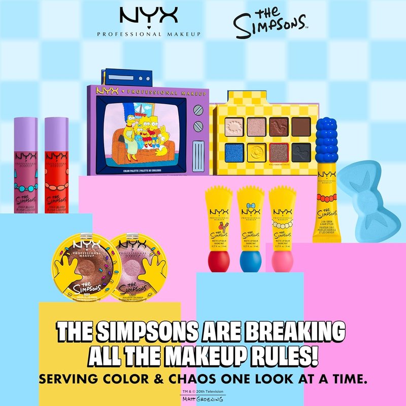 NYX Marge Simpson Mega Glue - 2-in-1 Eyebrow Gel & Hair Taming Wand | Vegan, Strong Hold