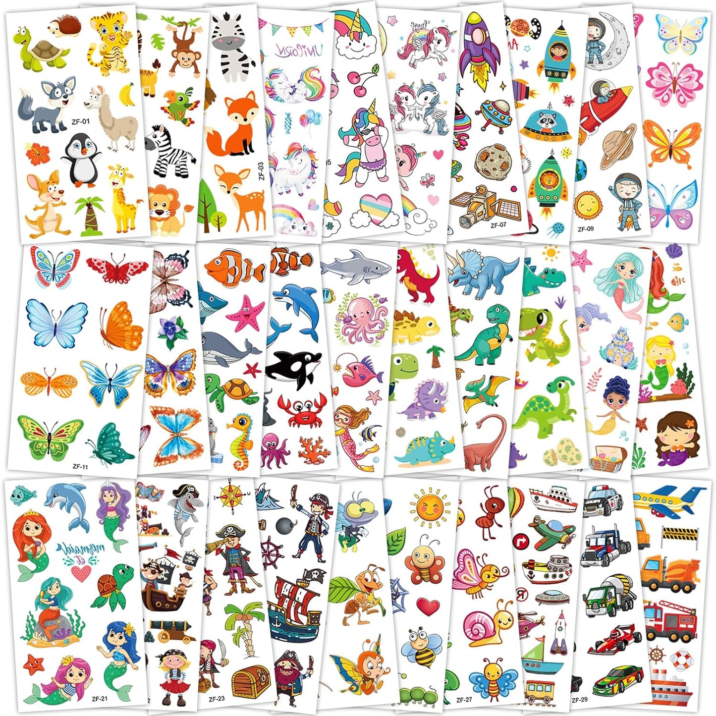 Temporary Tattoos for Kids - 300+ Fun Styles | Space, Dinosaurs, Butterflies & More