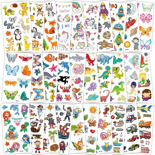 Temporary Tattoos for Kids - 300+ Fun Styles | Space, Dinosaurs, Butterflies & More