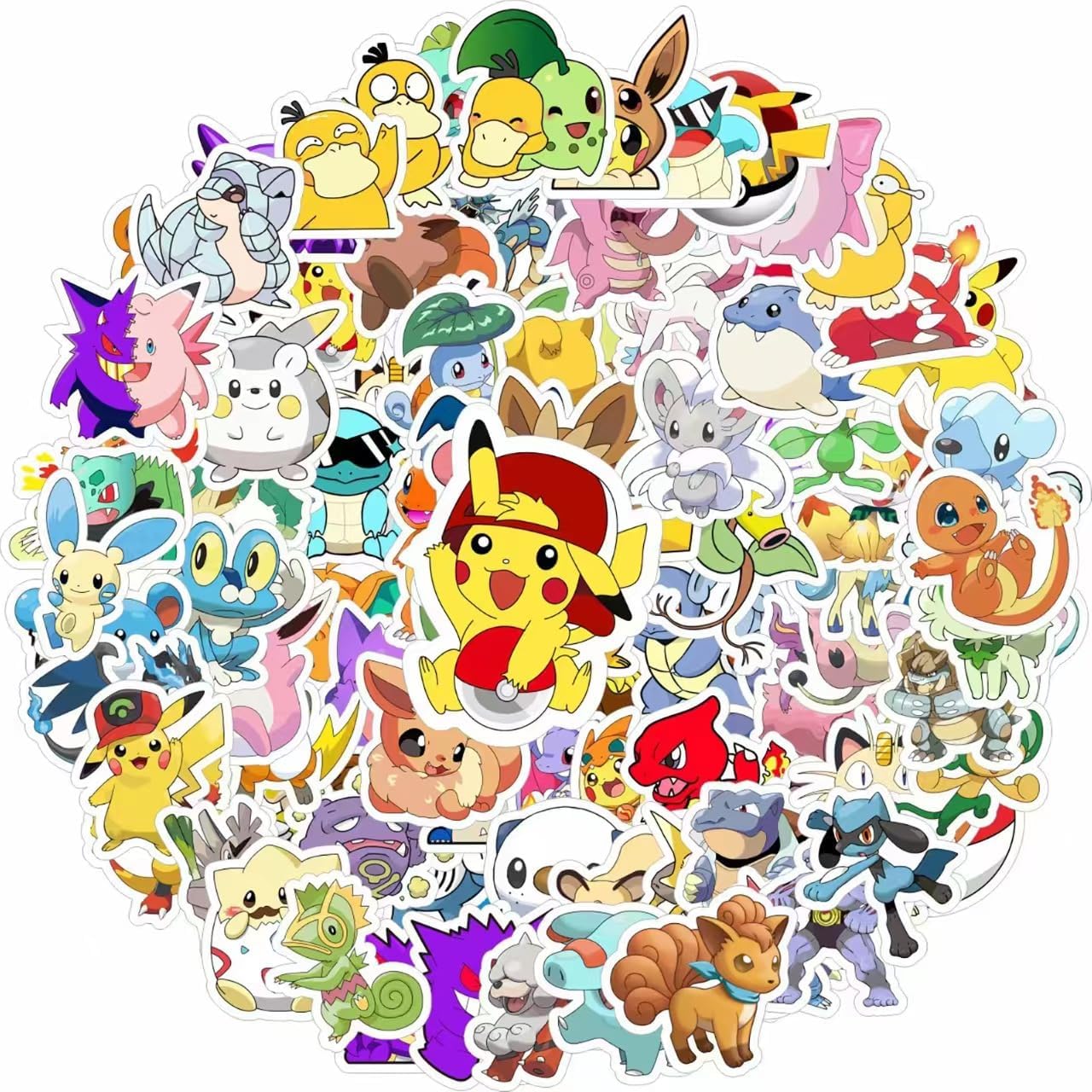 Cartoon Pokémon Stickers - Waterproof & Durable Cute Decals for Laptops, Phones, Skateboards | Assorted Gift Party Favors