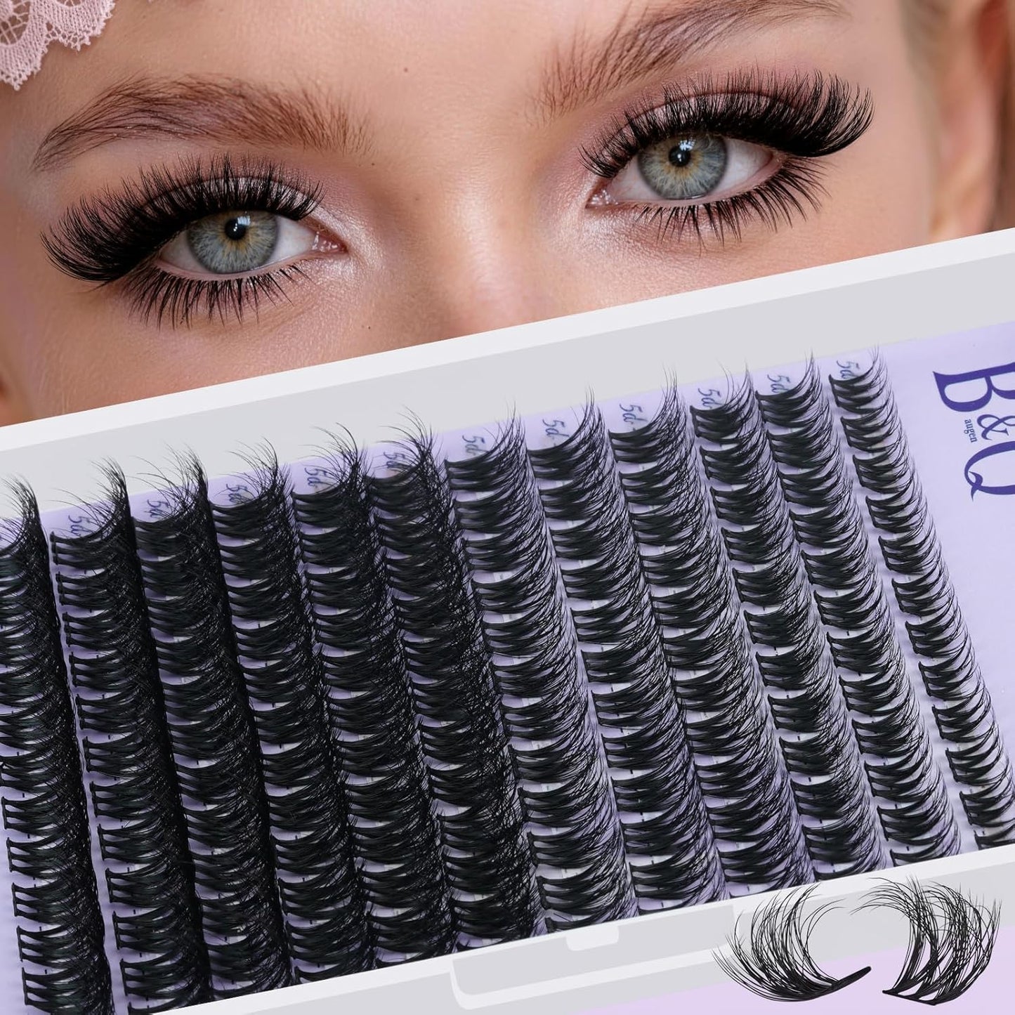 Lash Clusters - Fluffy Wispy Voluminous 144 PCS | Lightweight Feathered Eyelash Extensions 8-18mm, Waterproof