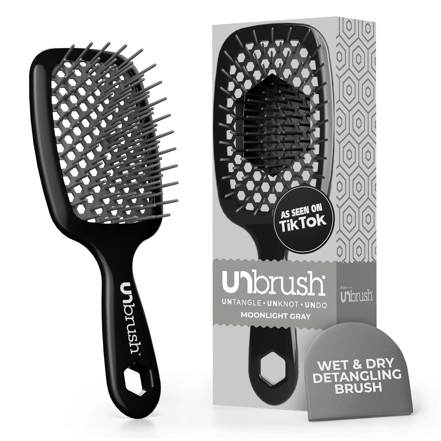 FHI Heat Detangling Brush - Pain-Free Brushing for Wet & Dry Hair | Durable DuoFlex Bristles, Lightweight, Cherry Blossom