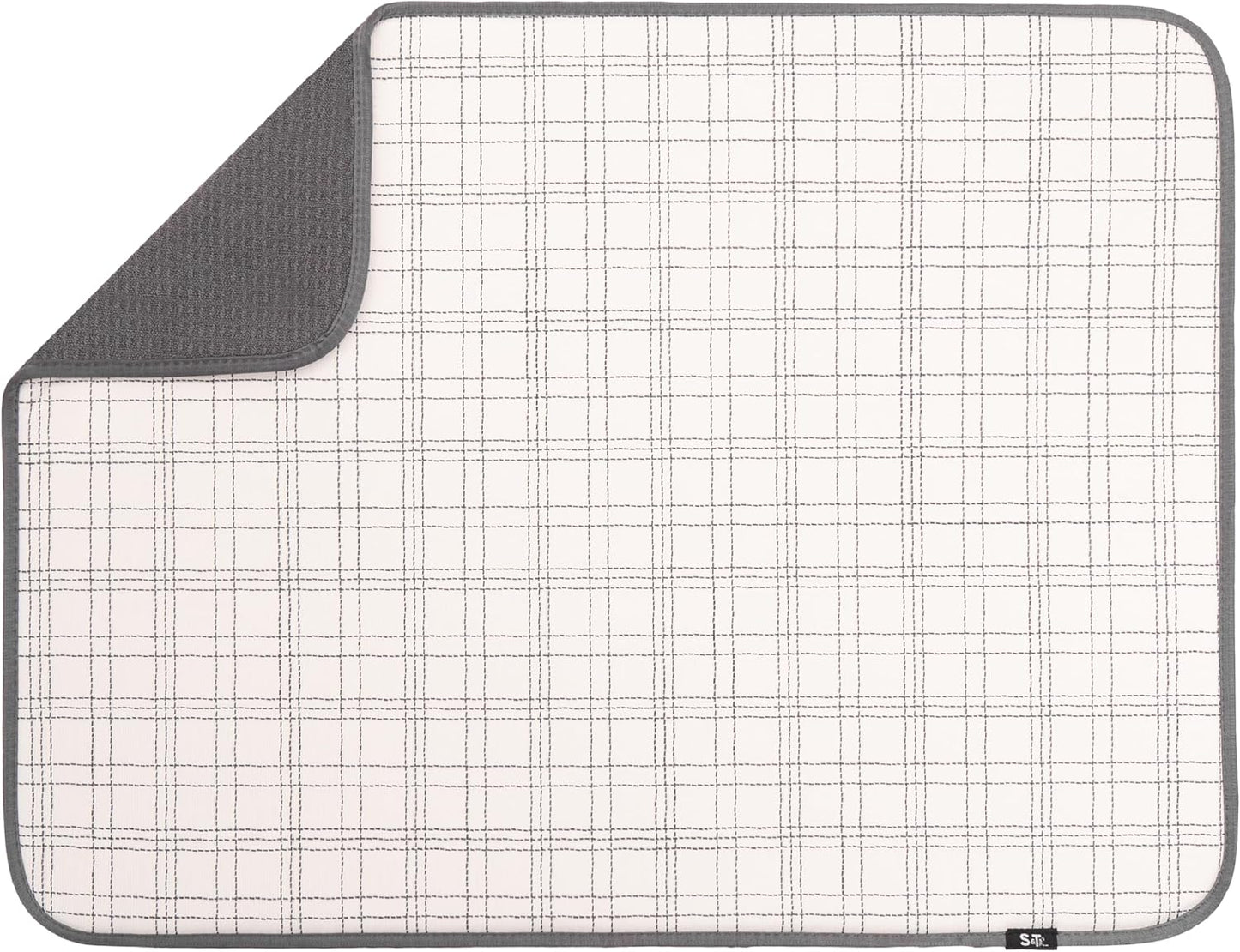 Dish Drying Mat XL - Absorbent Microfiber Kitchen Counter Pad | 18” x 24” | Charcoal