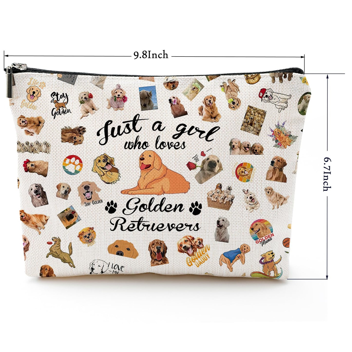 NONETH Golden Retriever Gifts: Makeup Bag for Women, Mom Gifts, Cosmetic Bag for Dog Owners