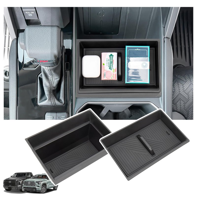 Sinminou Center Console Organizer Compatible with 2022-2026 Toyota Tundra (SR/SR5/Limited/TRD Pro), 2026 Toyota Sequoia (SR5/Limited/TRD Pro) Accessories, Compartment Storage Box Tray