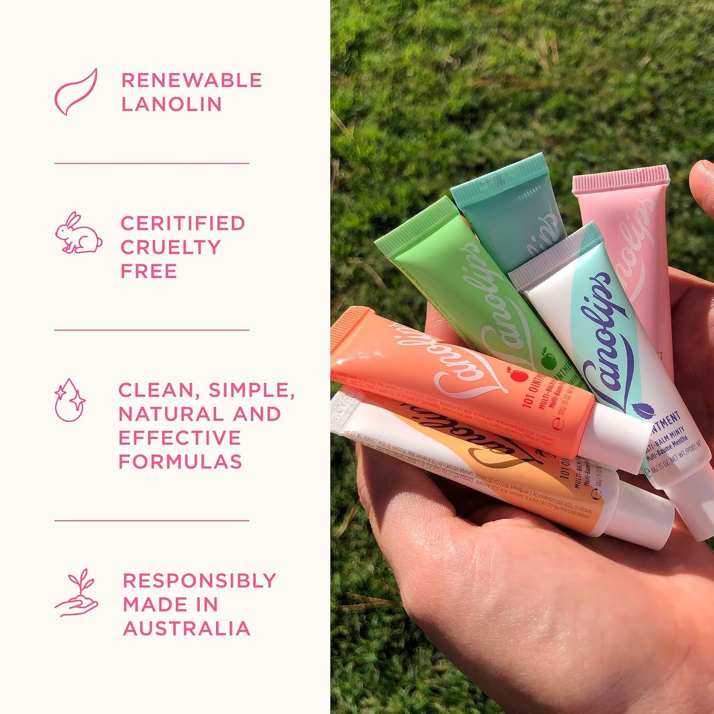 Lanolips Tinted Lip Balm - Moisturizing Color-Tinted Balm with Lanolin & Vitamin E | Perfect Nude (12.5g / 0.44oz)