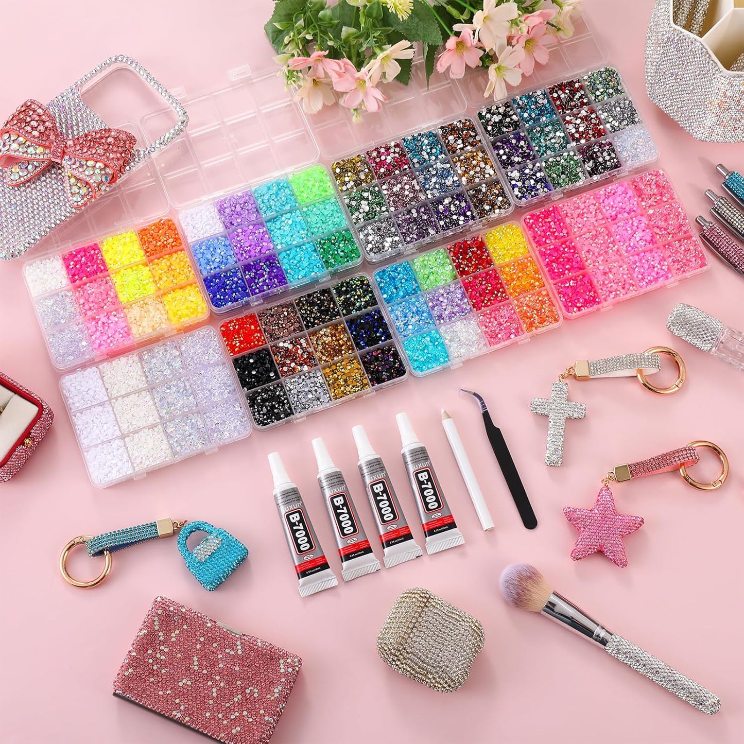 Bedazzling Kit - 60000 Flatback Resin Rhinestones | Sparkling Gems for Nail Art, Crafts & DIY Projects