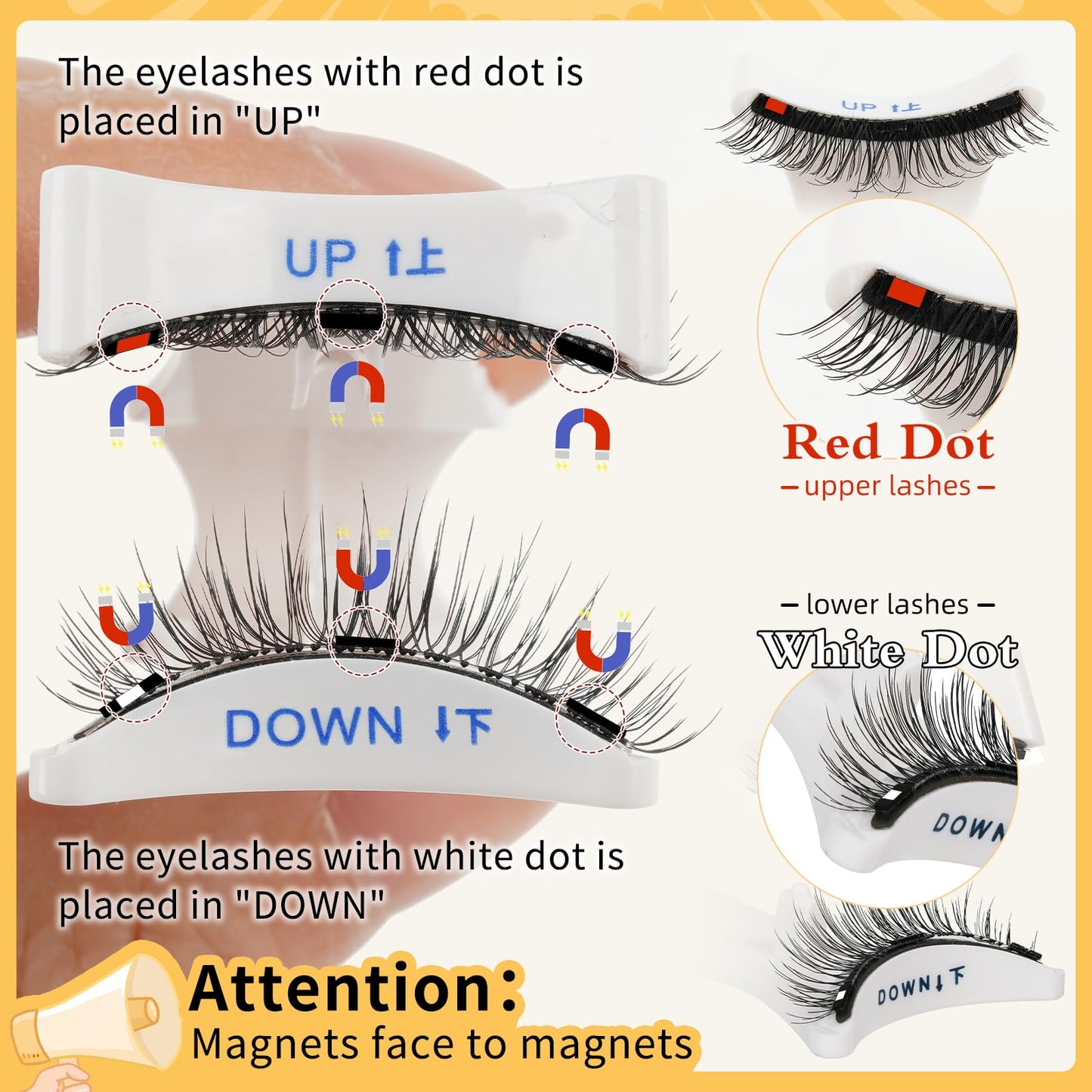 QUEWEL Magnetic Eyelashes 2 Pair Reusable Natural Look Magnetic Eyelashes with Applicator No Glue Needed Eyelashes Cat Eye Lash Clusters Kit Easy to Wear and Remove(B+L02)