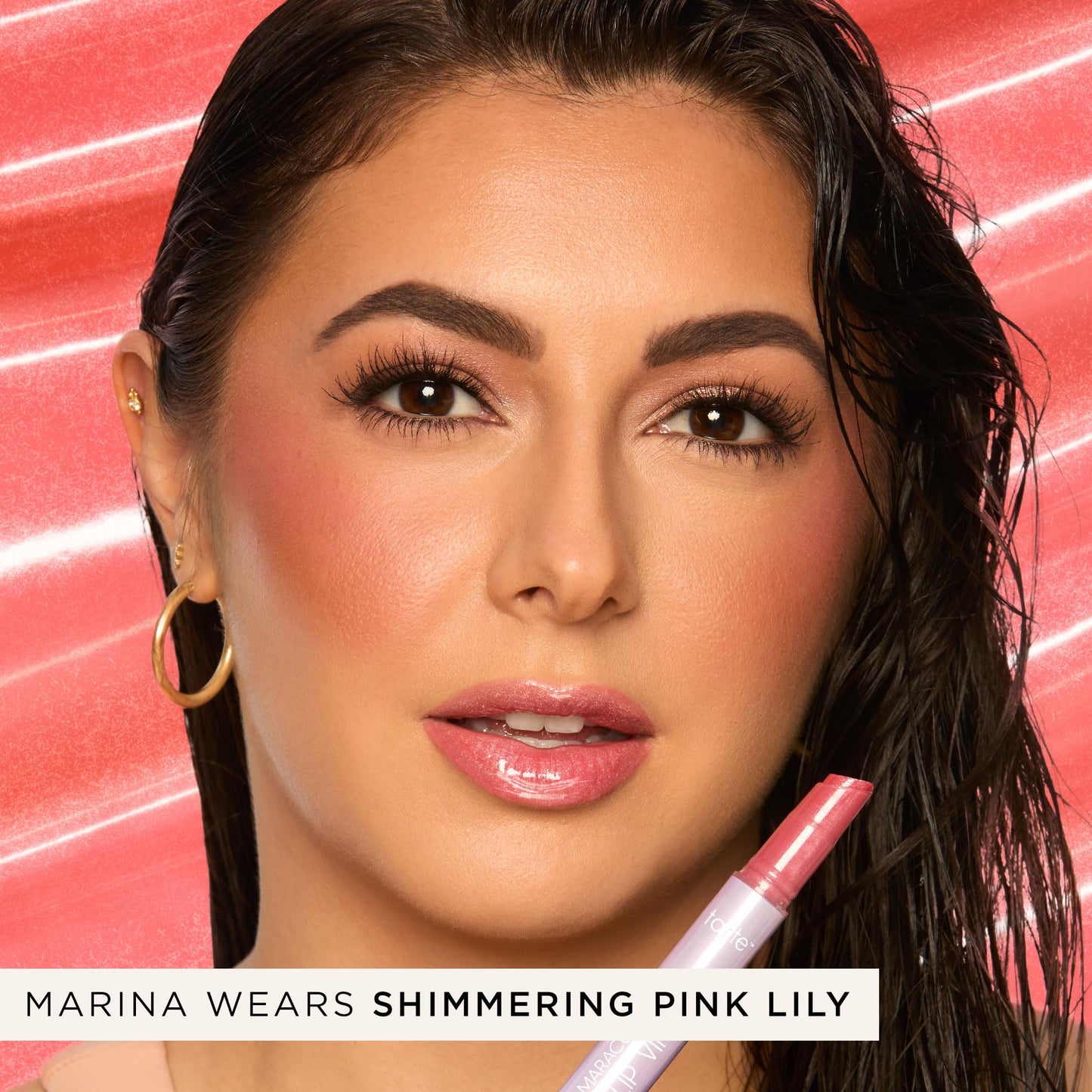 tarte maracuja juicy lip vinyl gloss – Hydrating & Volumizing Lipgloss Balm with Hyaluronic Acid, Vitamin E to Plump & Moisturize, Vegan & Cruelty-Free, full size, shimmering pink lily