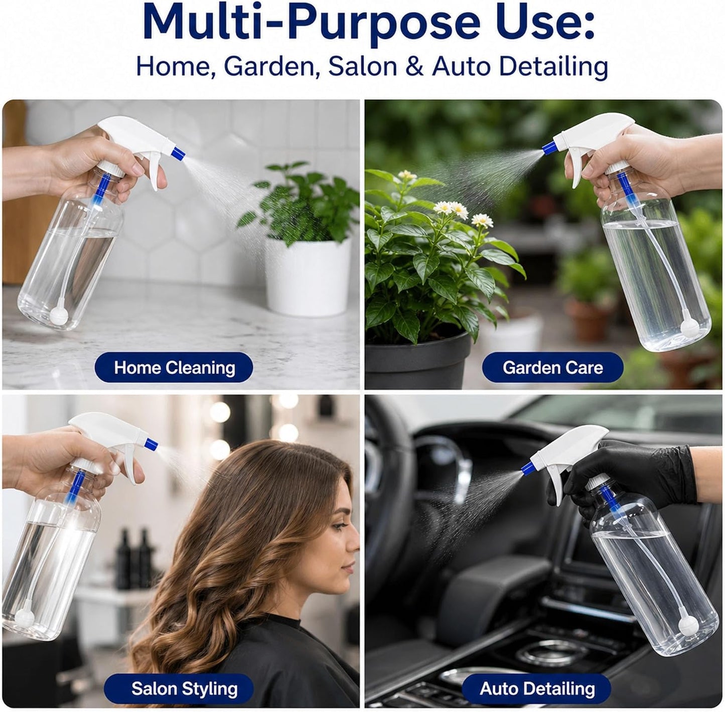 Universal Fit 360° Spray Bottle Adapter - Flexible Weighted Dip Tube for Easy Angle Spraying | Perfect for Cleaning, Garden, Salon & Auto Detailing