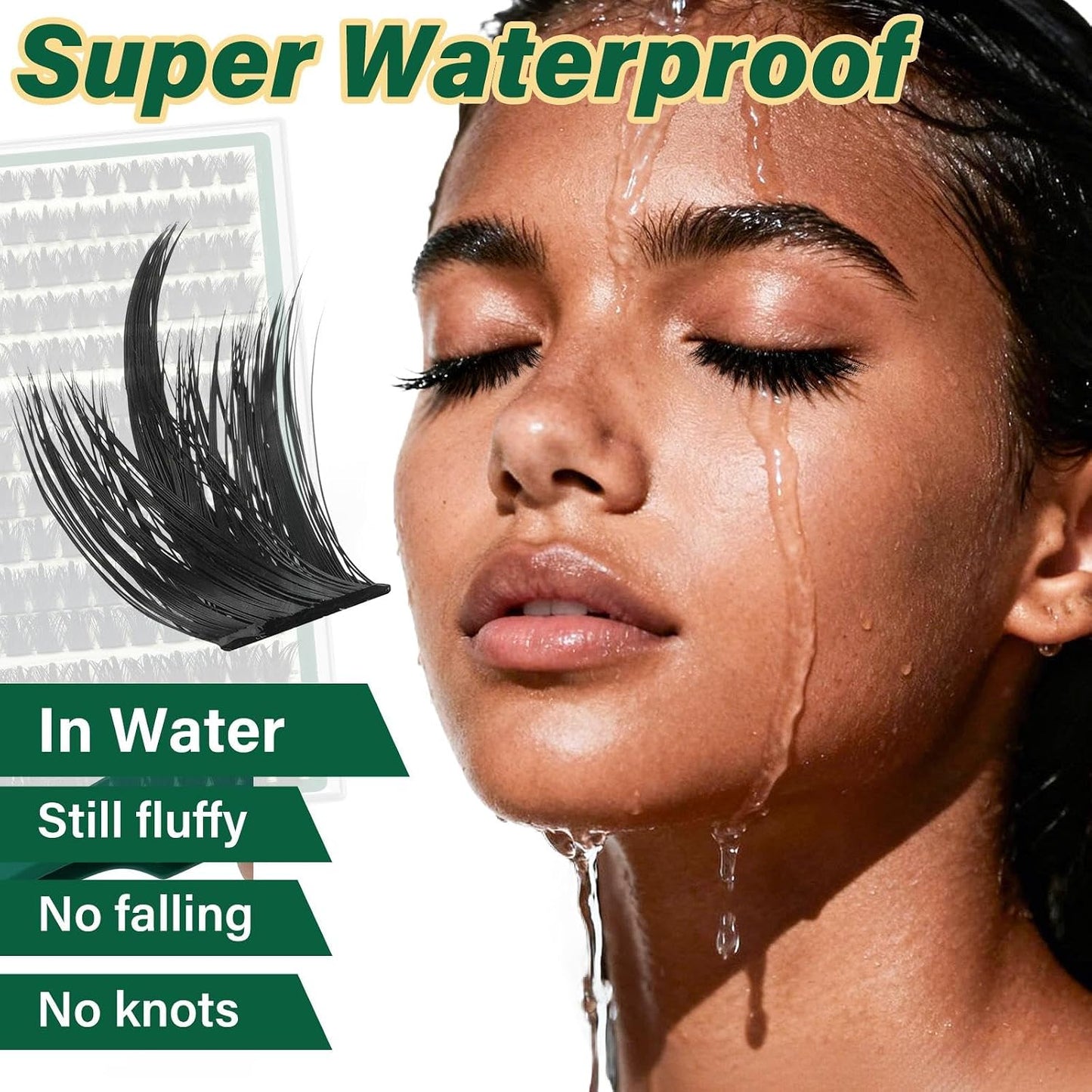 Manga Lash Clusters Kit - 200D Wet Look Anime Lashes | 12-20mm Wispy Fluffy Individual Lashes for Cosplay & Daily Makeup