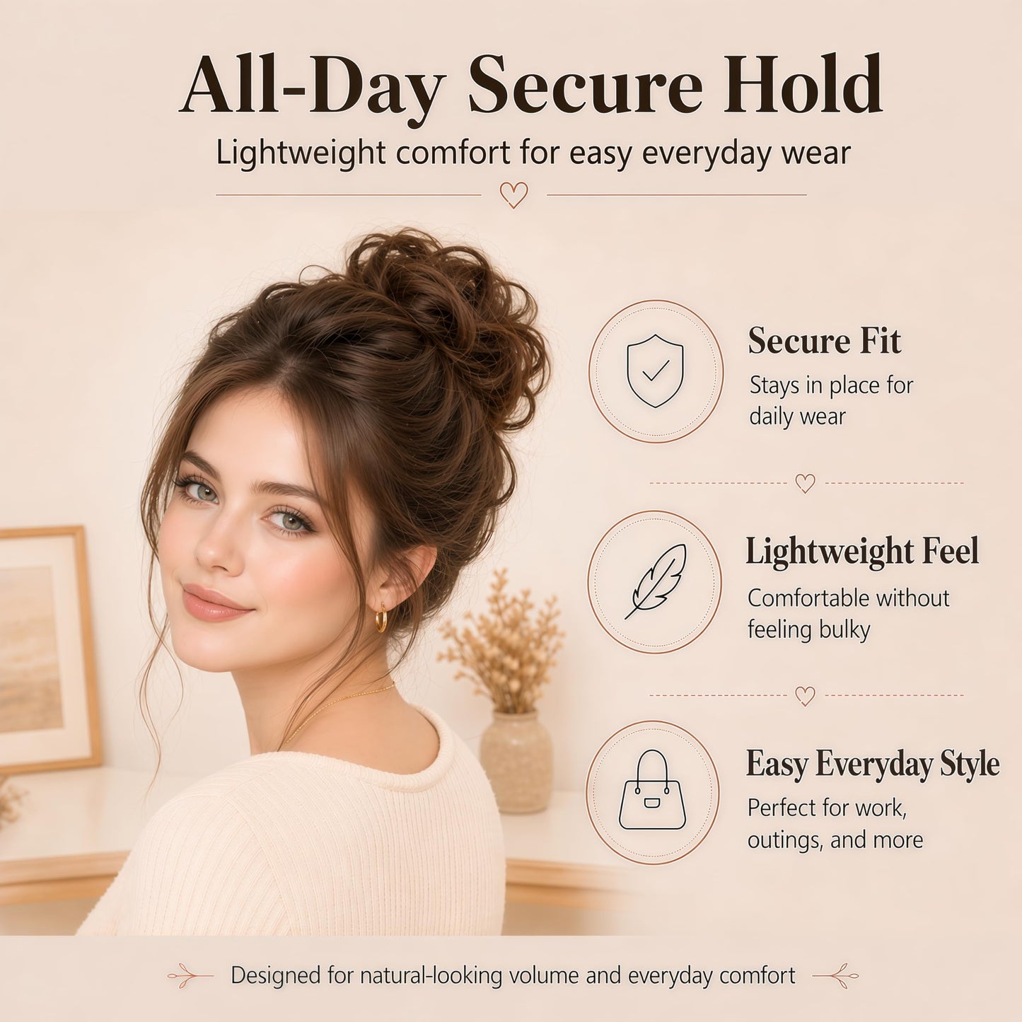Amchoice Messy Bun Hair Piece 2 Pcs Elastic Wavy Curly Bun Hair Pieces for Women Instant Volume Lightweight Synthetic Chignon Hairpieces for Girls Daily Wear Party Travel(18H613#)
