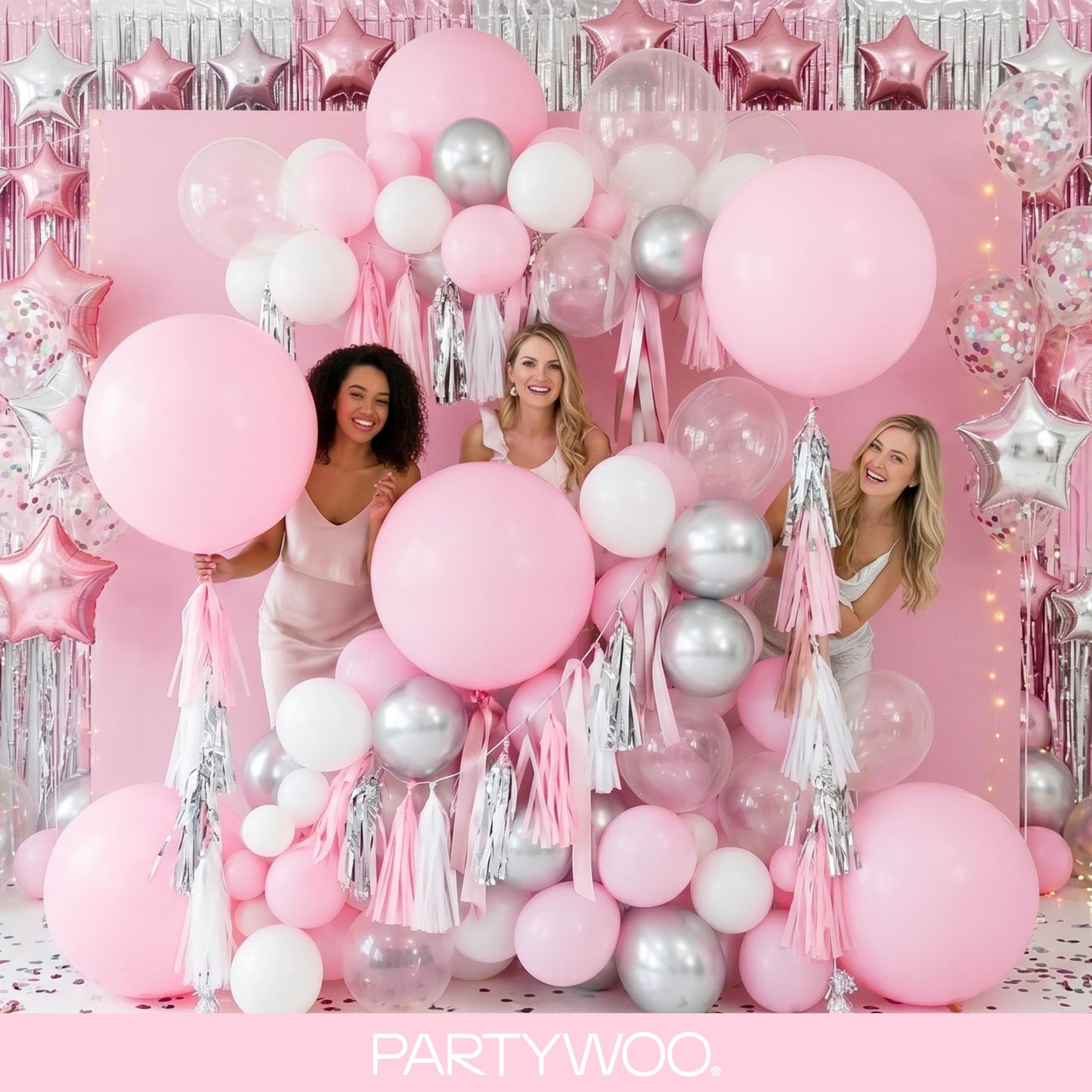 PartyWoo Light Pink Balloons 100pcs Pastel Pale Baby Pink Color