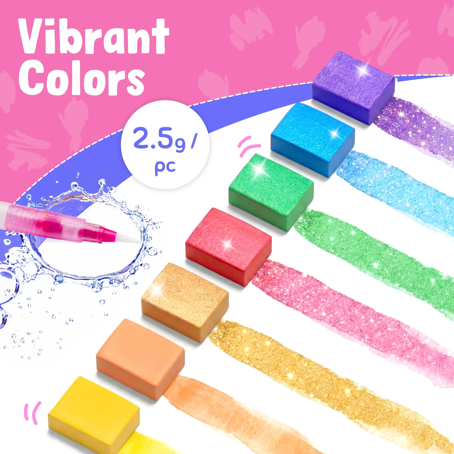 JoyCat Mix & Match Paint with Water Coloring Books, Watercolor & Sticker Activities - 150 Pcs Stickers for Kids Ages 3-8, Toddler Painting Sets Art & Craft Drawing Toy Gifts for Boys Girls (Princess)