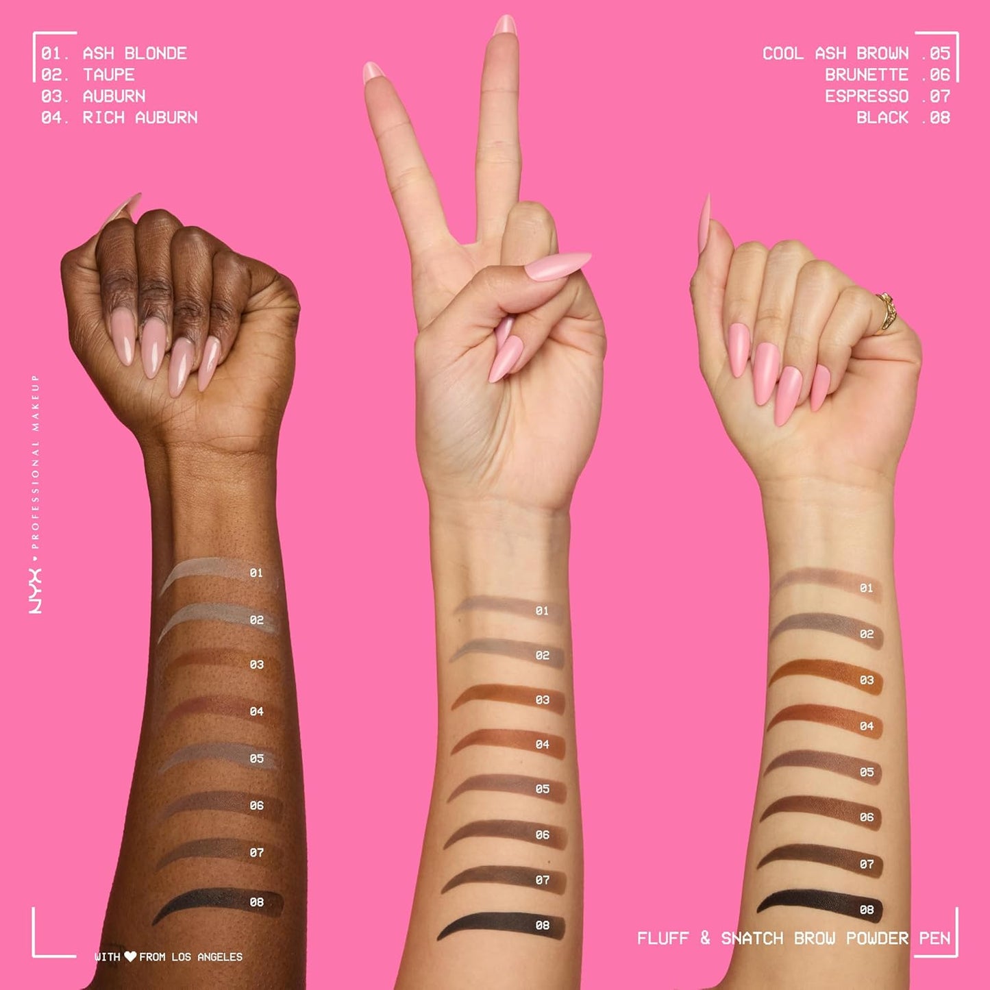 NYX Fluff & Snatch Brow Powder Pen - Cream To Powder Eyebrow Pen For Soft, Defined Brows | Ash Blonde
