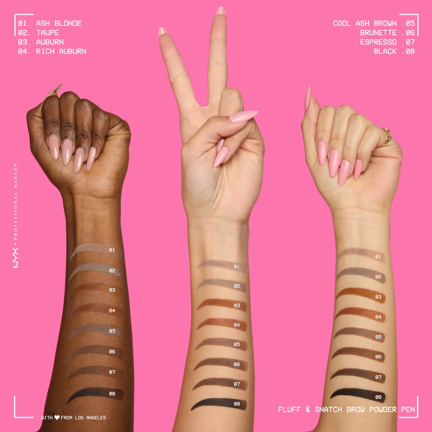 NYX PROFESSIONAL MAKEUP Fluff & Snatch Brow Powder Pen, Cream To Powder Eyebrow Pen For Soft, Defined Brows, Smudge and Transfer-Resistant Formula - Rich Auburn