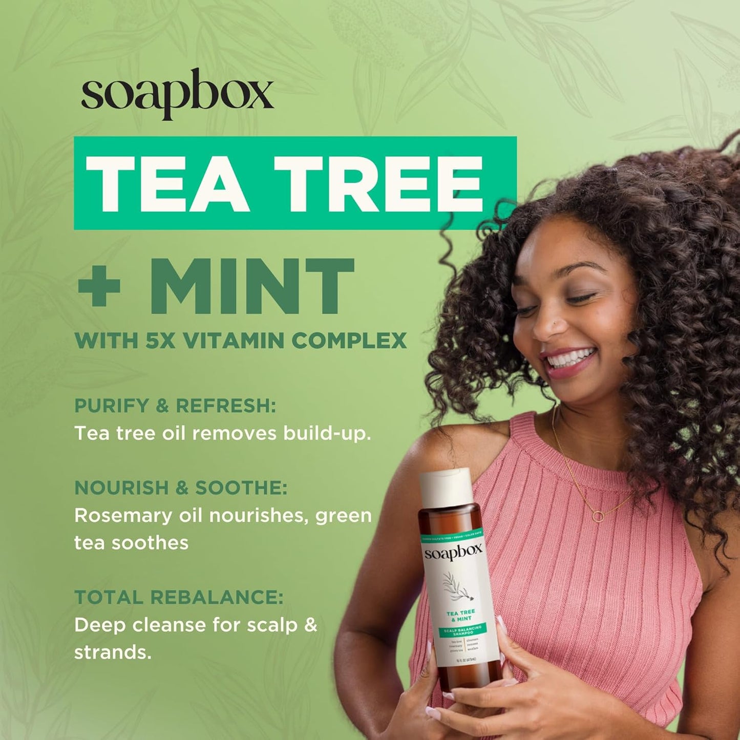 Tea Tree Oil & Mint Shampoo and Conditioner Set - Soothing, Chemical-Free Formula | 1 Liter Each