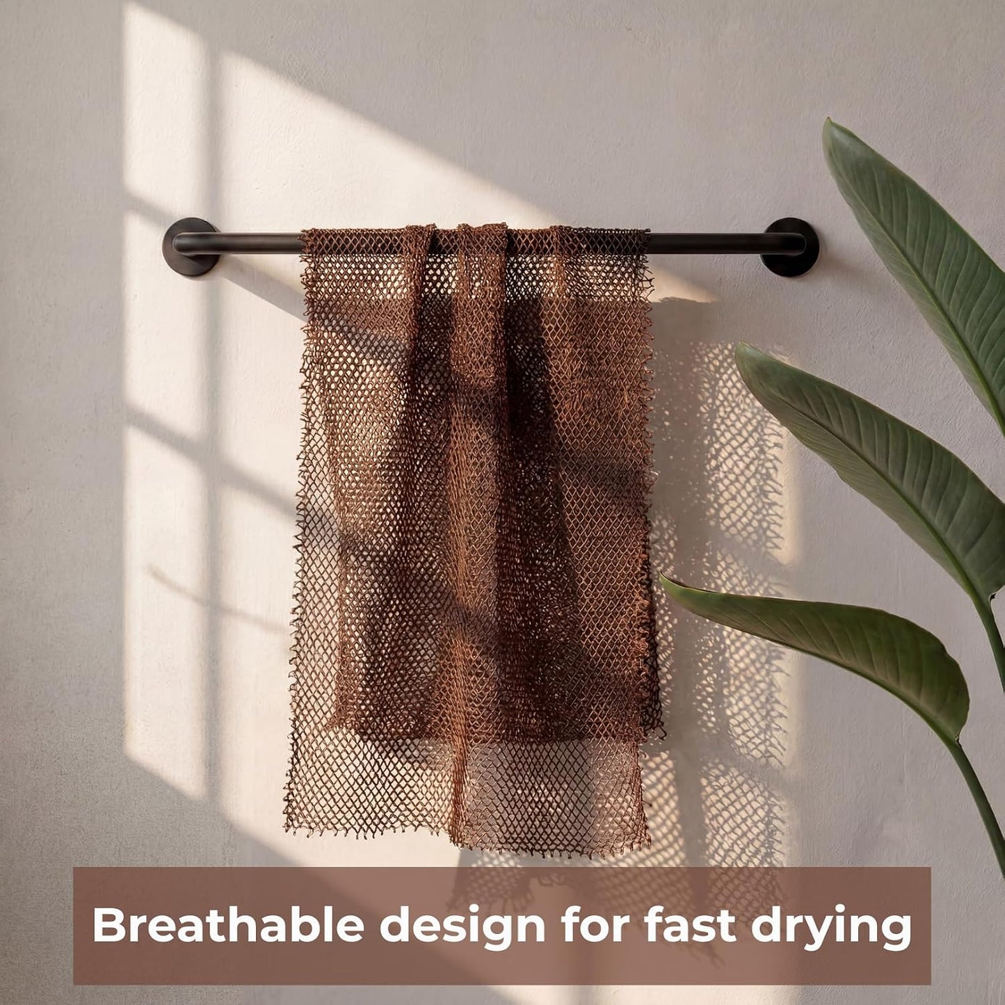 African Net Sponge | Exfoliating Bath Scrubber - 3 Pack Quick Drying Mesh for All Skin Types | Brown, Cream, Green