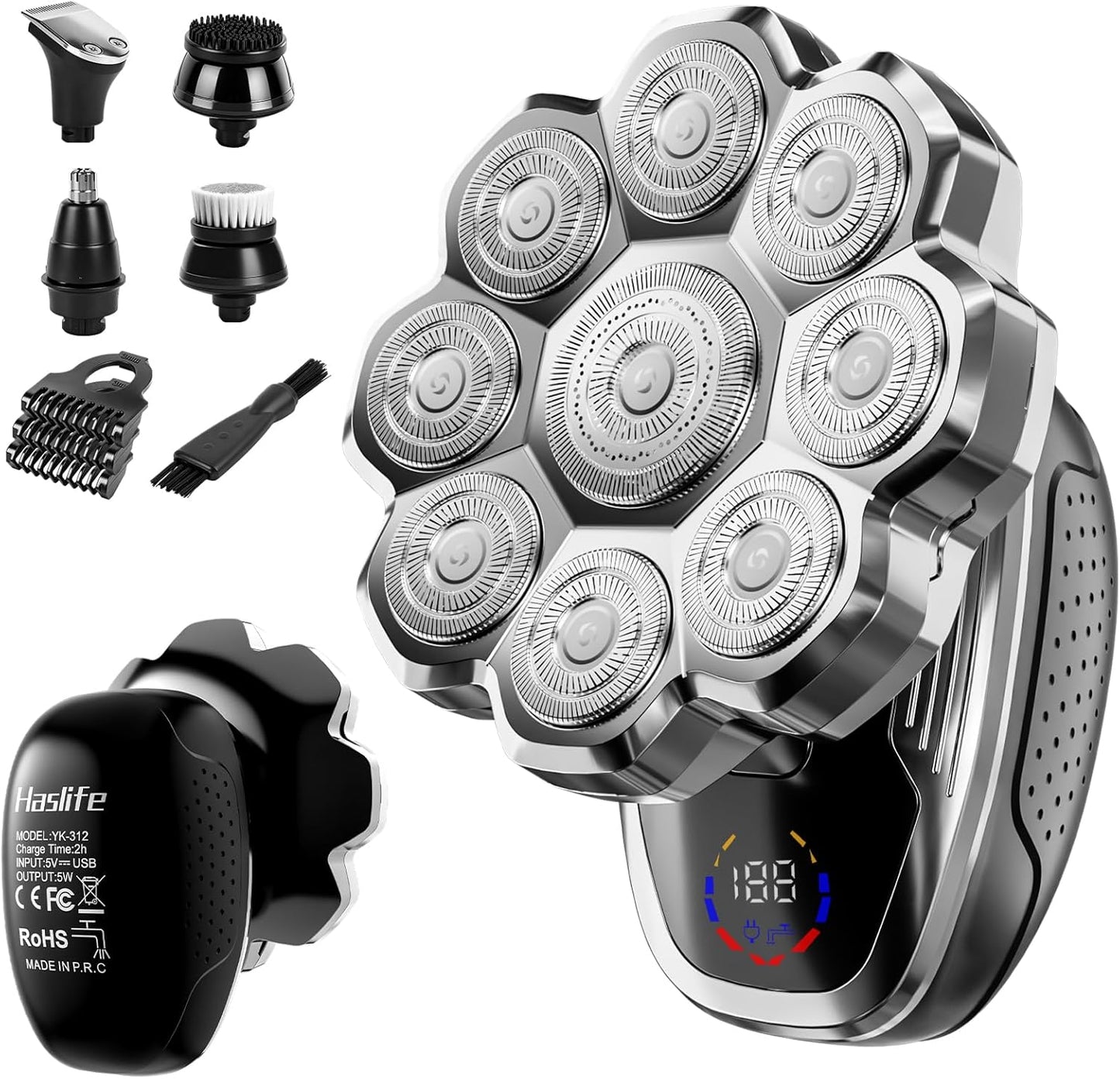 Electric Razor for Men - 9D Floating Head Shaver with Wet & Dry Function | 5-in-1 Body Groomer