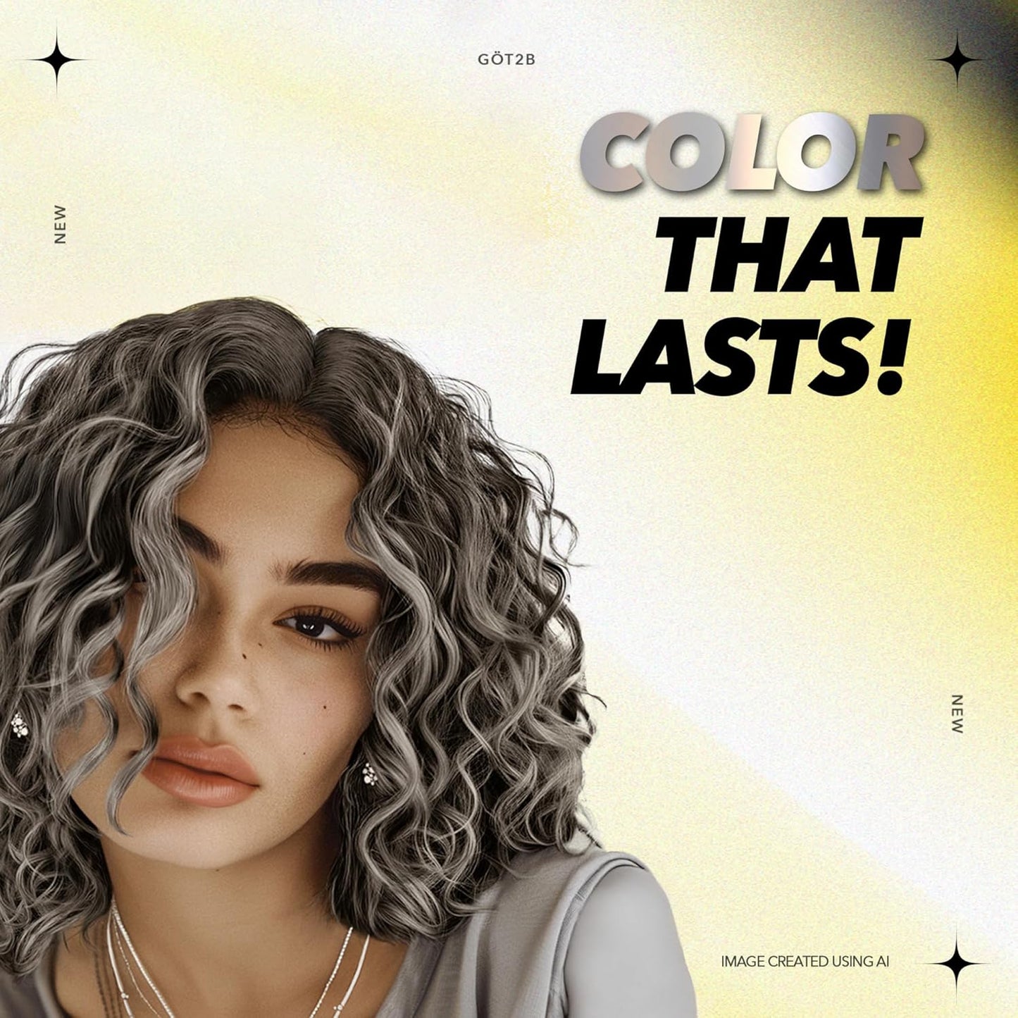Got2b Metallics Permanent Hair Color - M72 Dusty Silver | Vibrant, Long-Lasting Shade