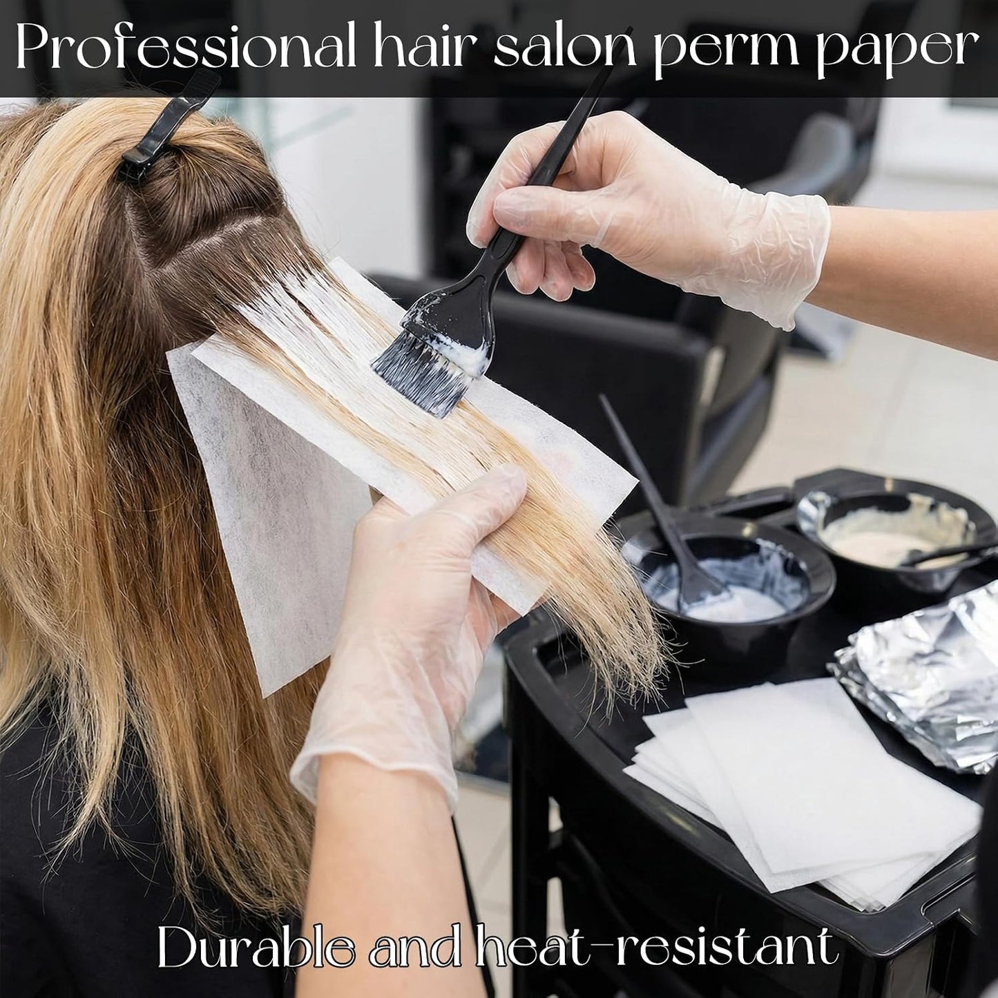 90PCS Perm Papers for Hair | Disposable Heat-Resistant Polyester Wraps for Salon Use