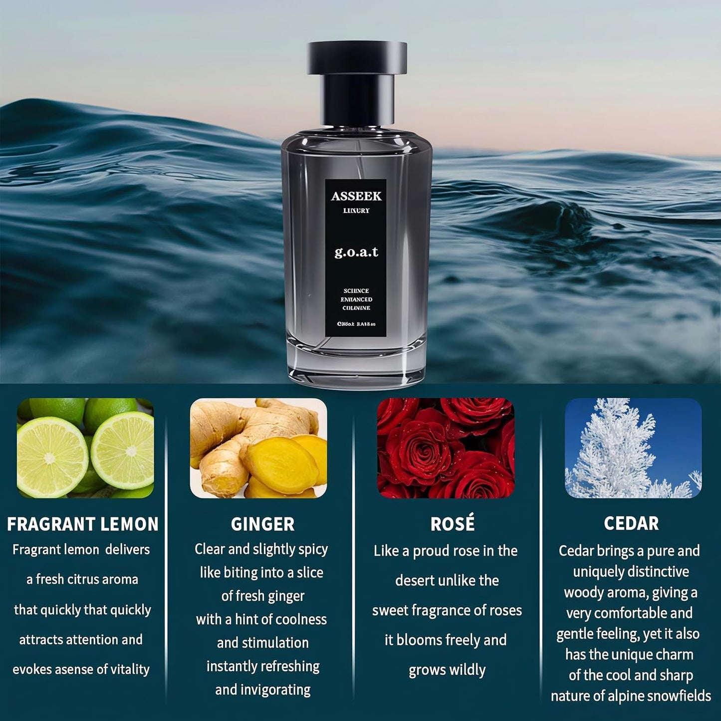 Luxury G.O.A.T Perfume for Men - Long-Lasting Woody Citrus Fragrance | 80ml (2.82 fl oz) Cologne for Daily Wear & Date Night