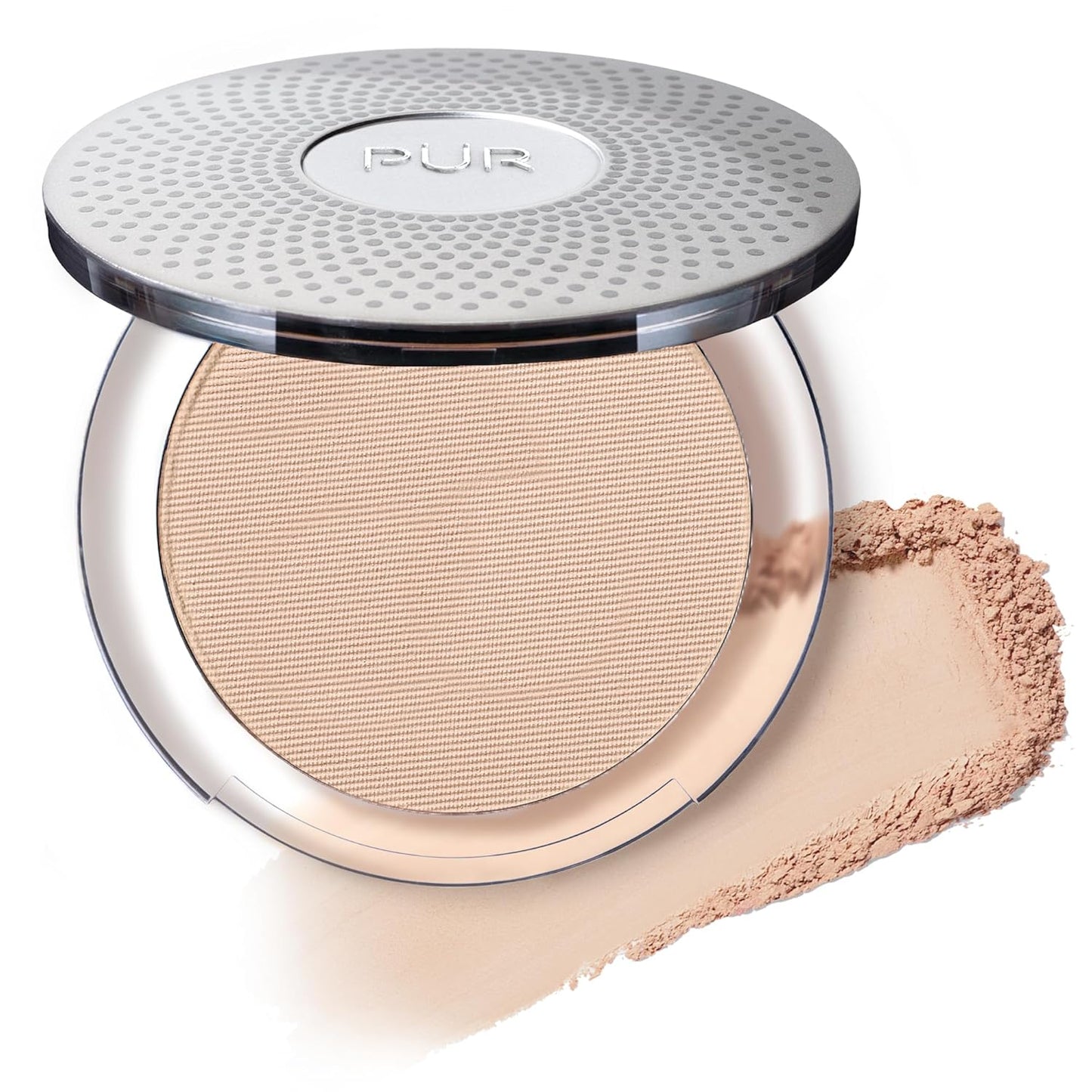 PÜR MINERALS 4-in-1 Pressed Mineral Makeup Powder Foundation with SPF 15 | Buildable Medium to Full Coverage Compact