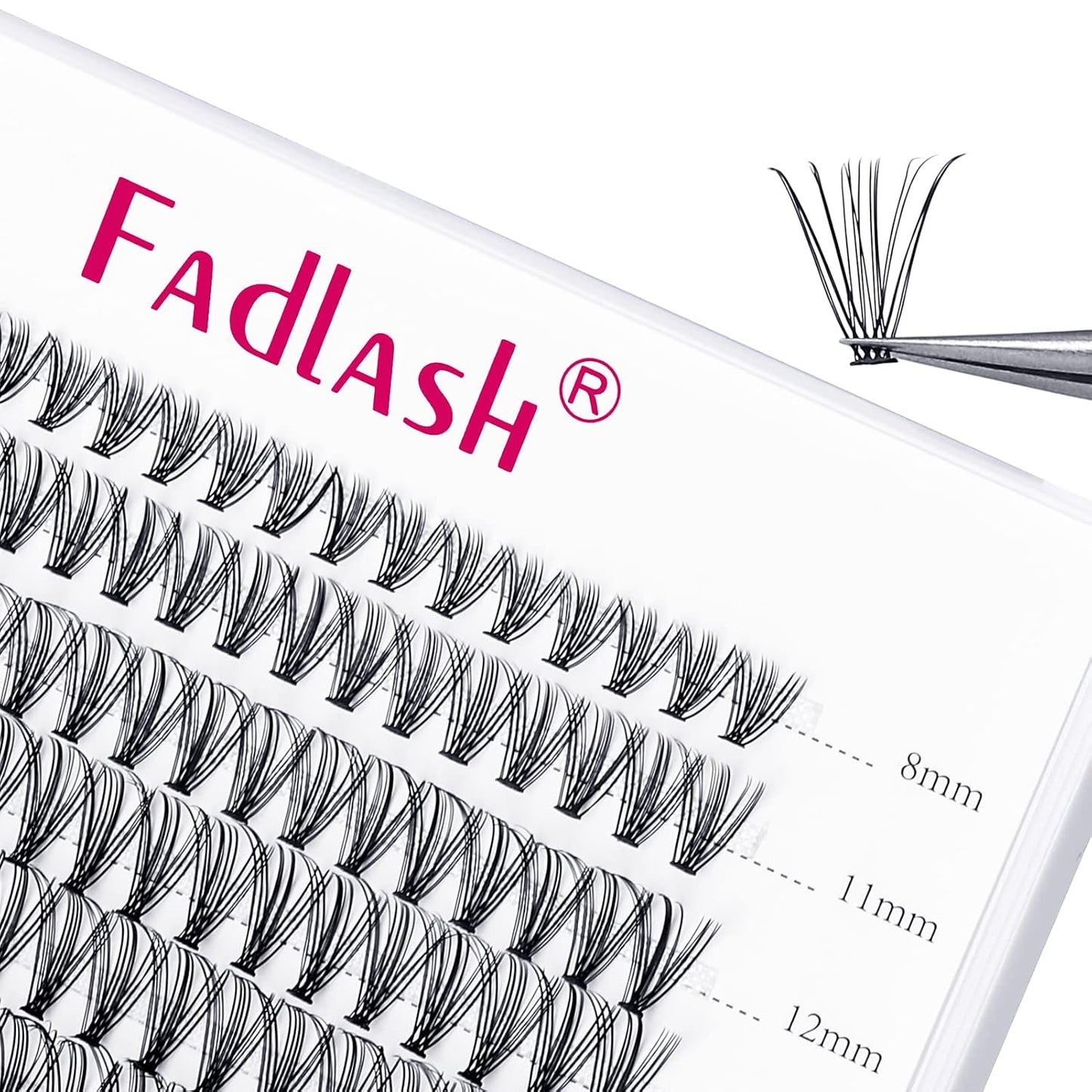 FADLASH Natural Eyelash Clusters - Fluffy 100D/200D Extensions | DIY Home Use, 8-16mm D Curl, 2 Pack