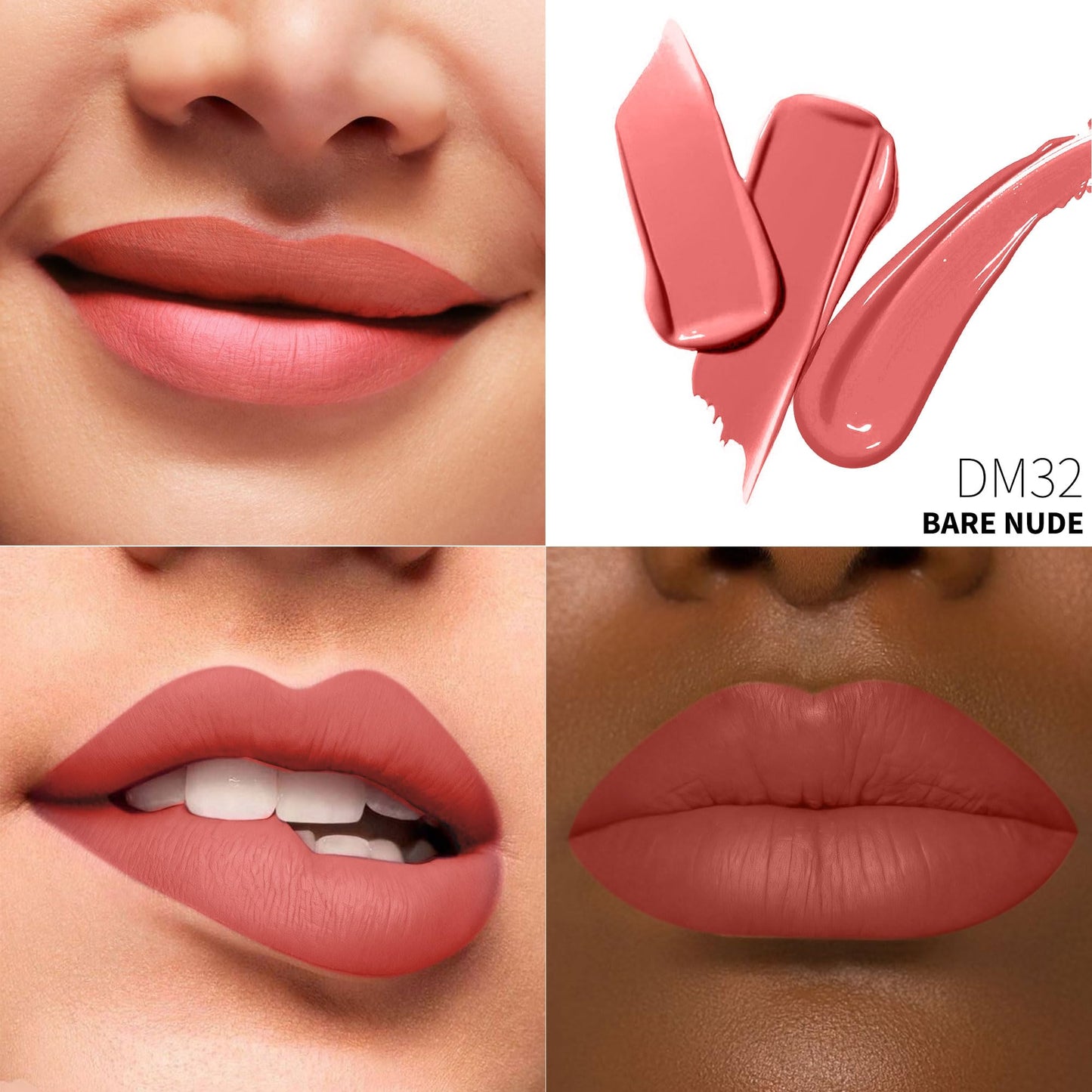 Depuplum Nude Red Lipstick Matte for Women SuperStay Long Lasting Lipstick Smudgeproof Transferproof Pink Liquid Lipsticks Cruelty Free Lip Makeup,DM32 BareNude