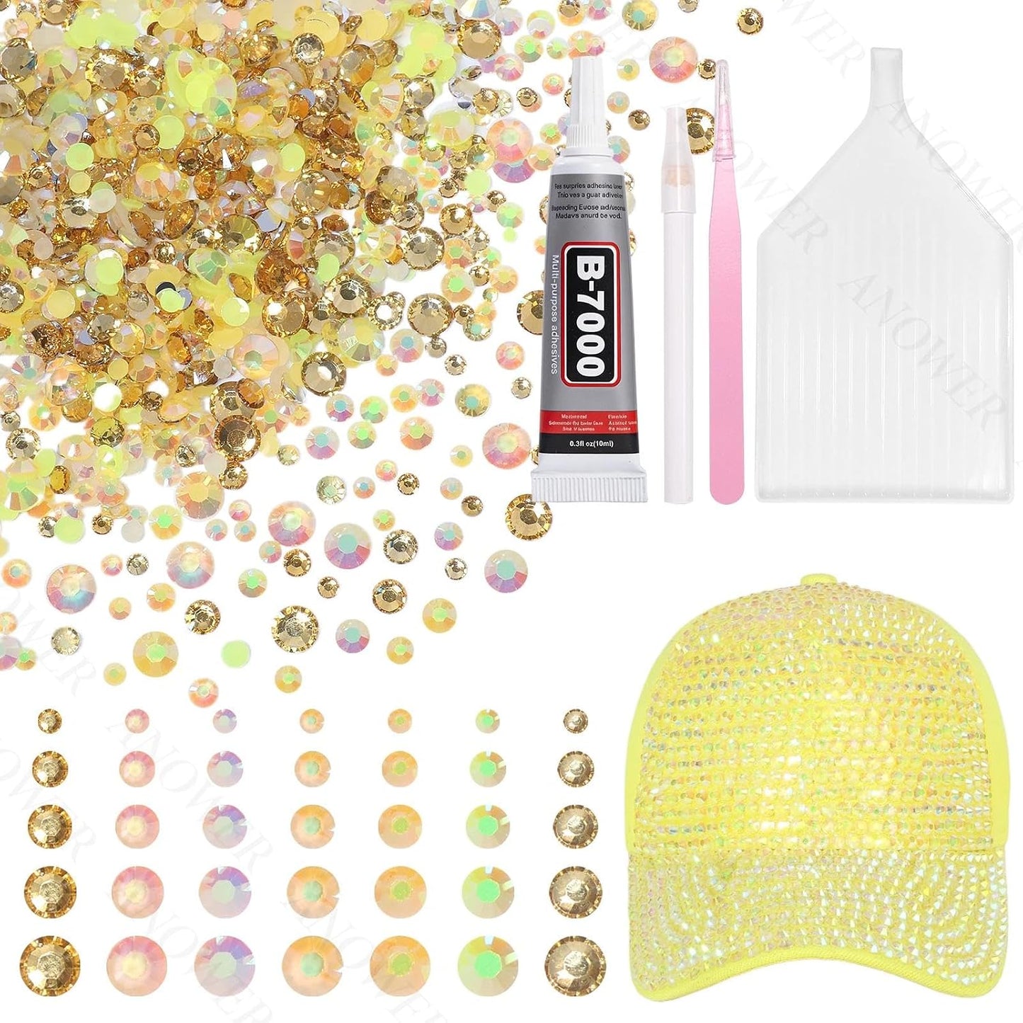 Mixed Light Color Resin Flatback Rhinestones - 16,000 Pcs for Crafting & DIY Projects | 2-6mm Gems for Makeup & Tumblers