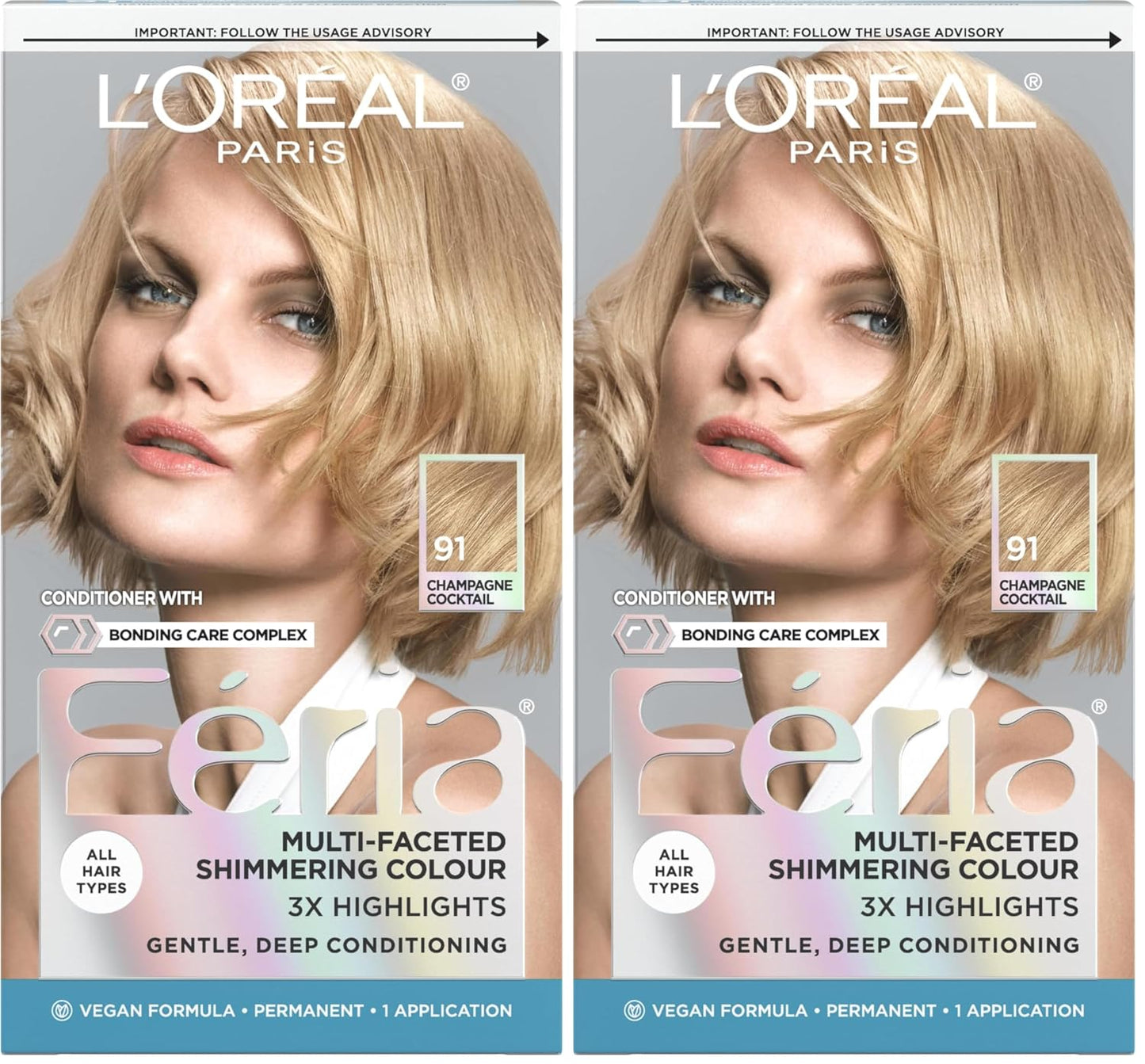 L’Oreal Paris Feria Hair Color - High Intensity Jet Black Dye for 3X Highlights | 1 Kit