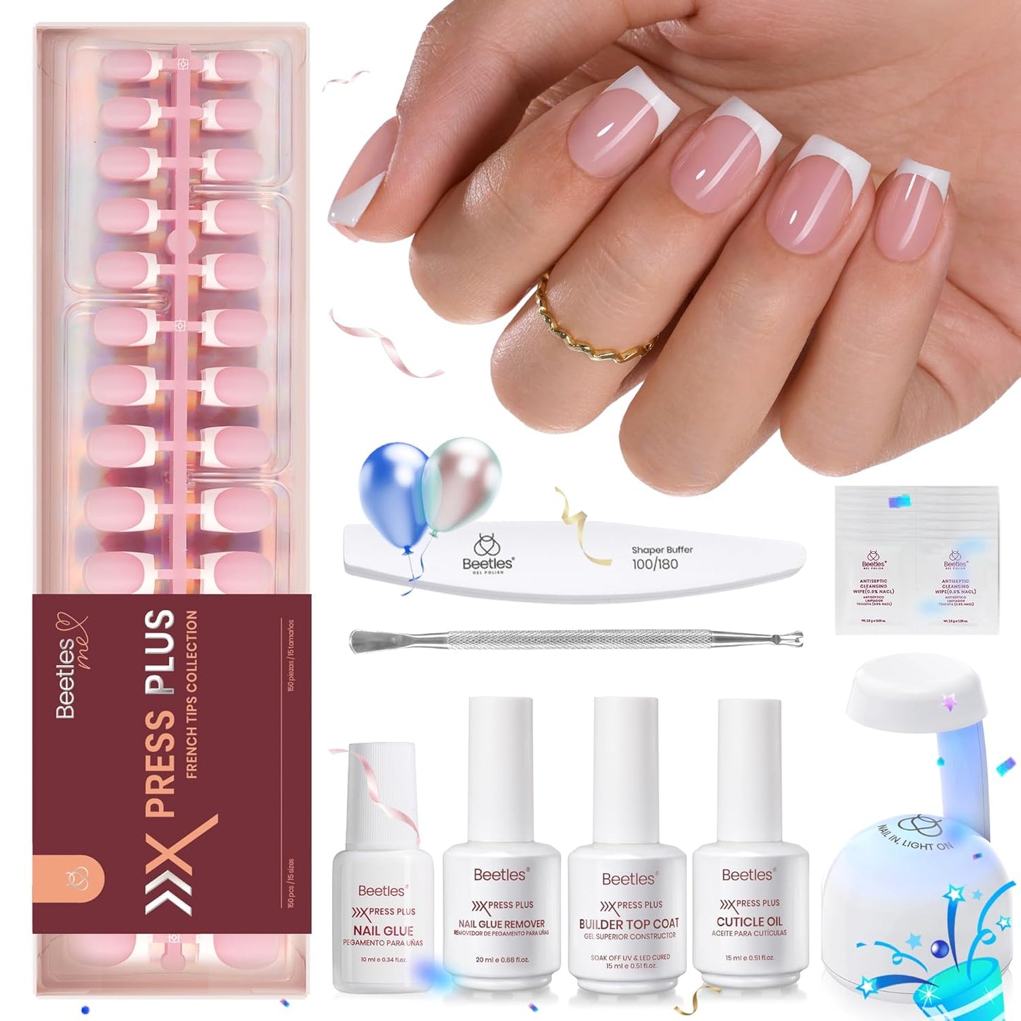 Beetles Press-On Nail Glue - Quick-Drying 10ml Brush-On Adhesive for Acrylic & Fake Nails | Long-Lasting Summer Manicure