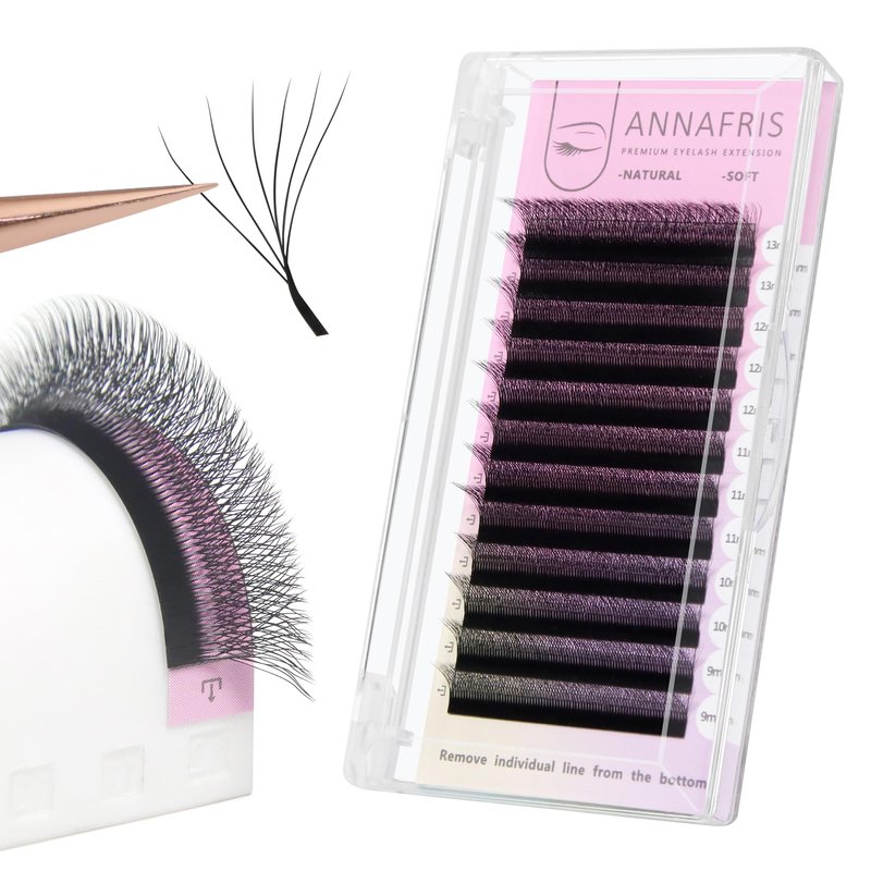 ANNAFRIS 6D Premade Fan W Shape Eyelash Extensions Volume Self Fanning False Lashes Makeup Supplies Professional Use Lash Extension