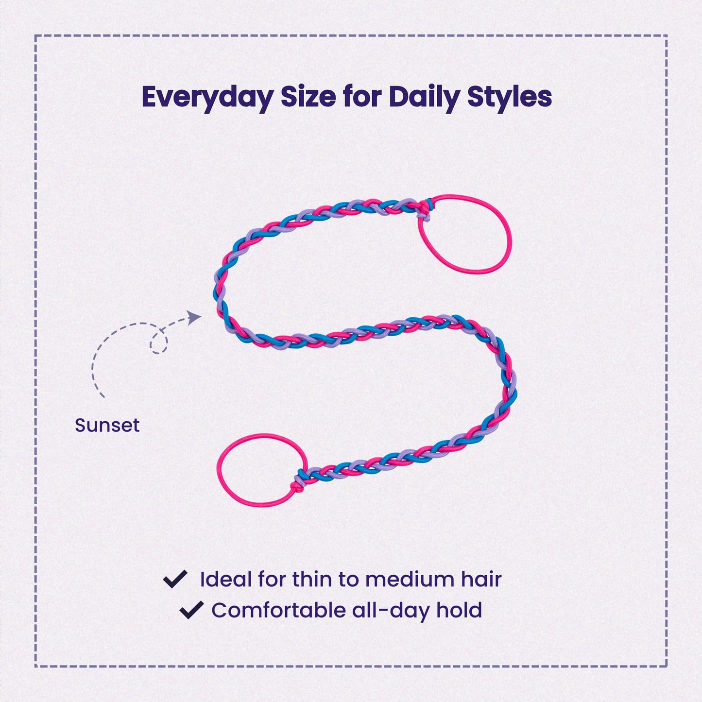 Rip Tie Soft Tangle-Free Hair Tie for Women, Nylon Hair Elastic, Colorful Hair Accessory - As Seen on Shark Tank - 1pc Sunset (Regular)