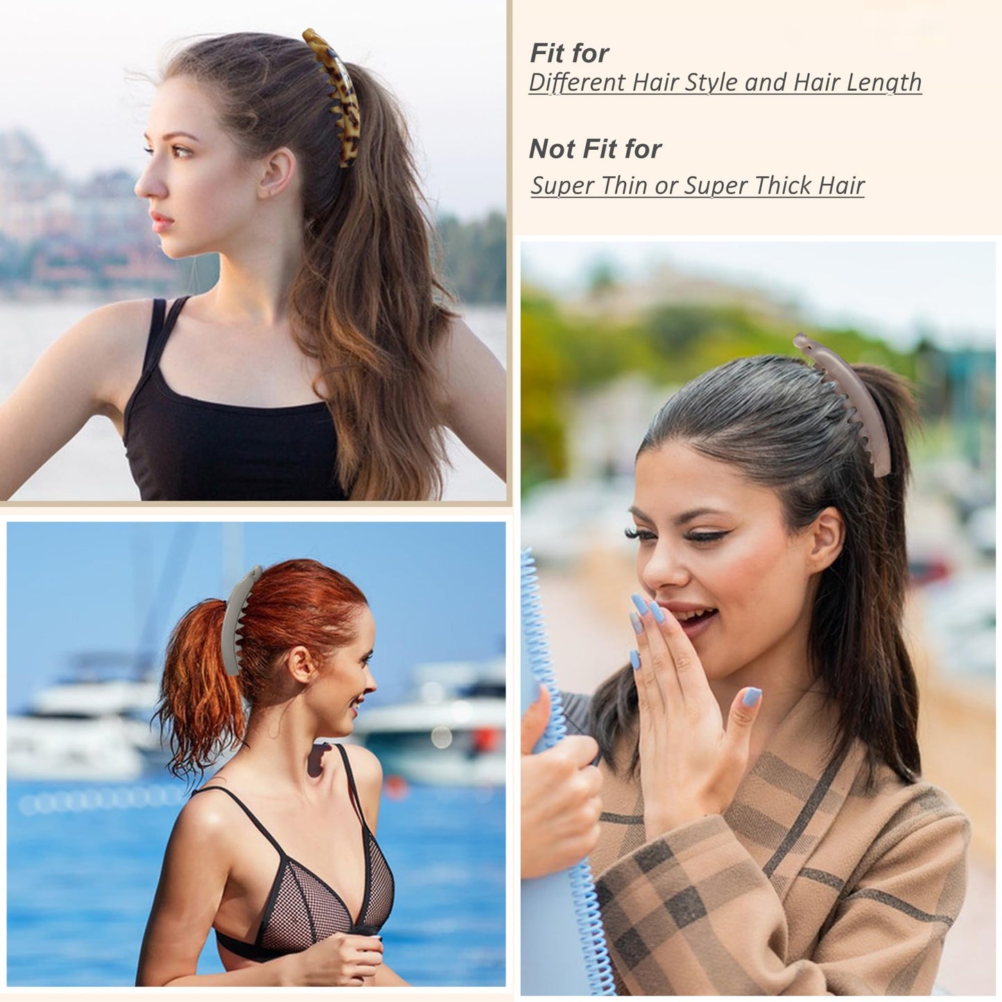 6 Pack 5 Inch Banana Hair Clips for Women Thin Fine Thick Hair,Strong Banana Claw Clips for Hair