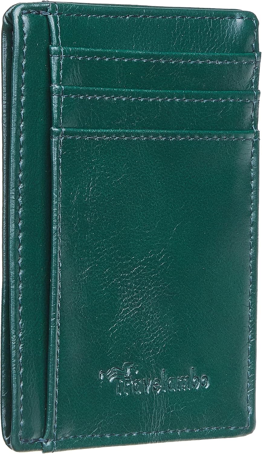 Minimalist Leather RFID Blocking Slim Wallet - Medium Size for Front Pocket Use