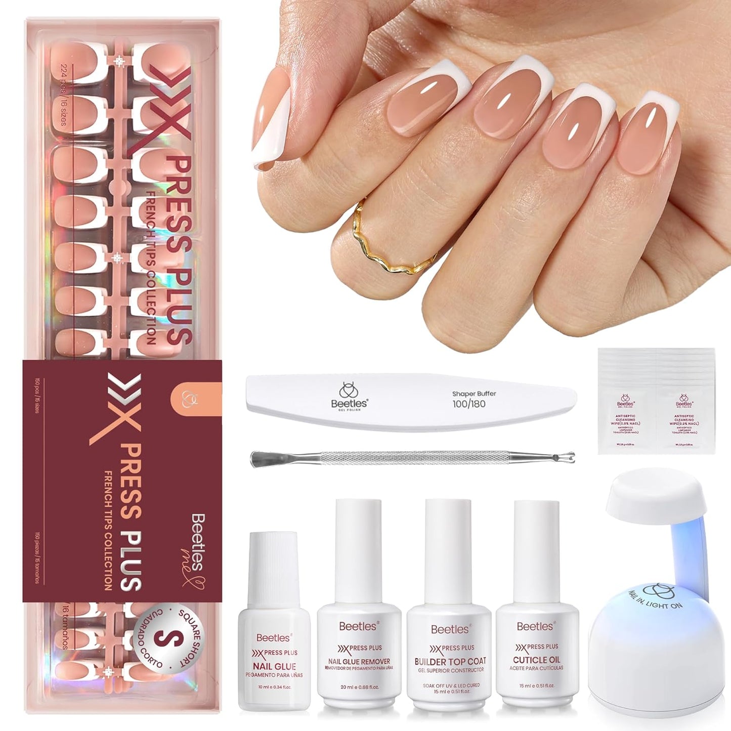 Beetles Press-On Nail Glue - Quick-Drying 10ml Brush-On Adhesive for Acrylic & Fake Nails | Long-Lasting Summer Manicure