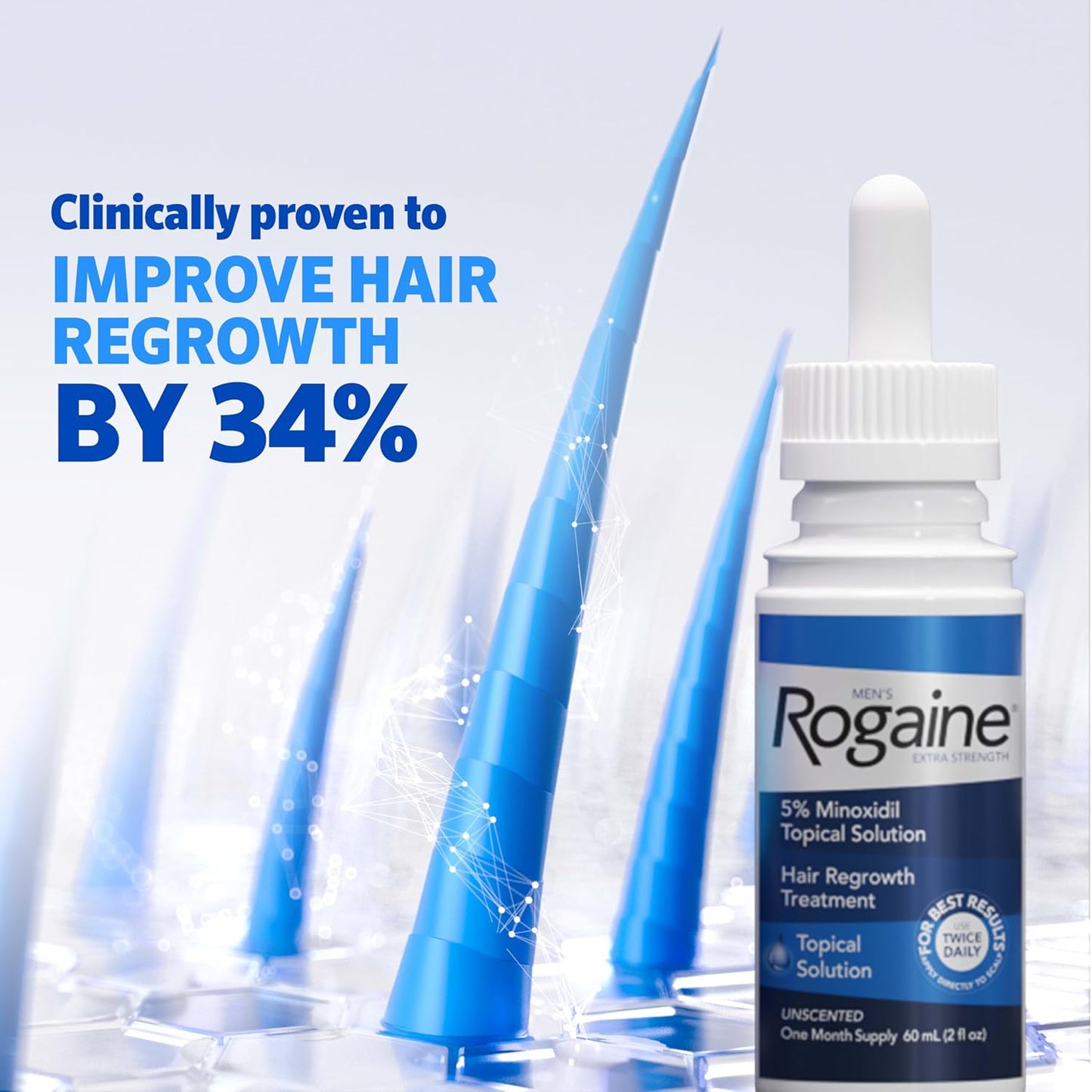 Men's Rogaine Extra Strength Minoxidil 5% Hair Regrowth Solution - Unscented, 2 fl. oz, 1-Month Supply