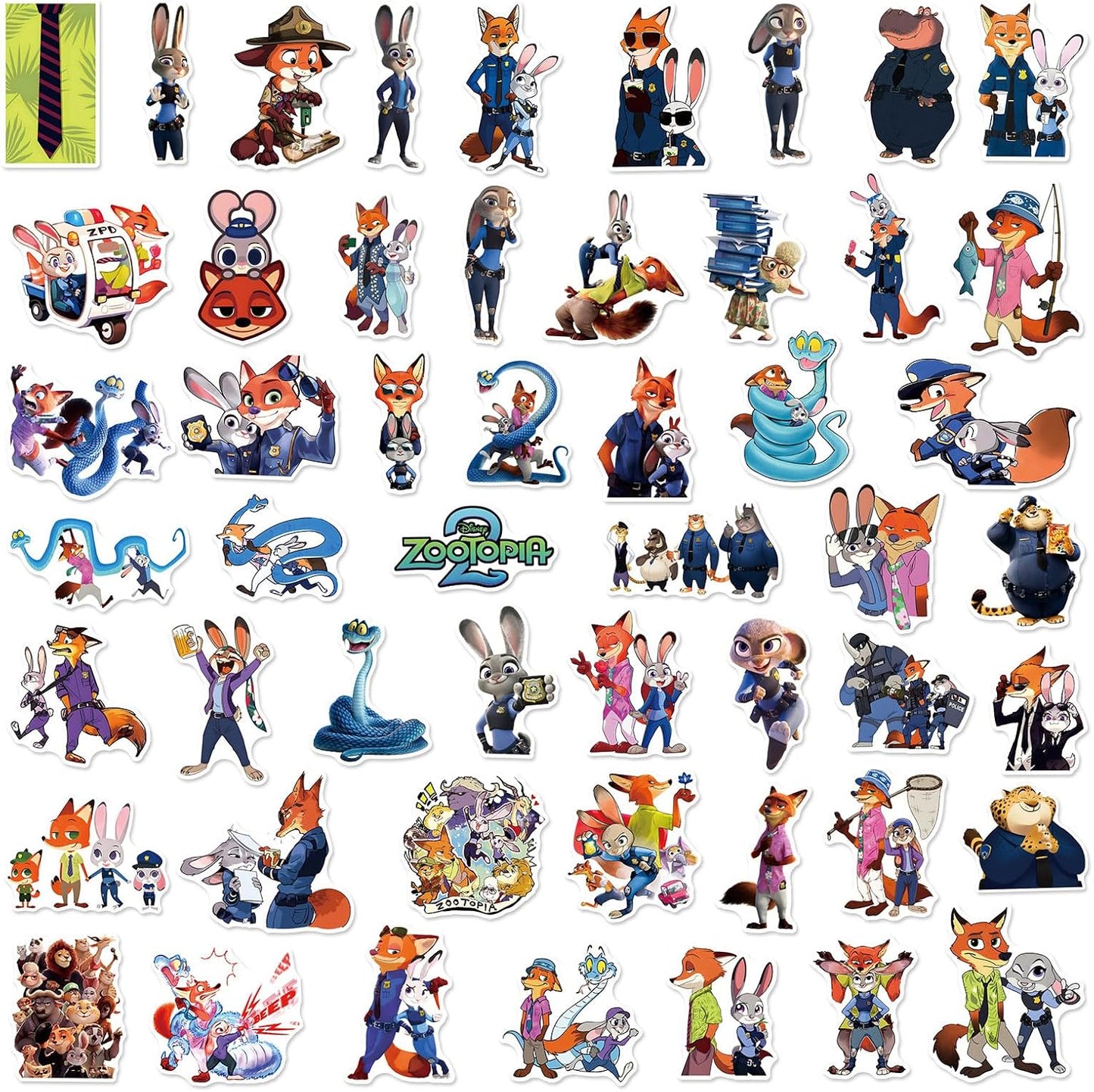 Zootopia 2 Stickers - Fun Cartoon Stickers for Teens & Adults | Ideal for Water Bottles, Laptops & Party Favors